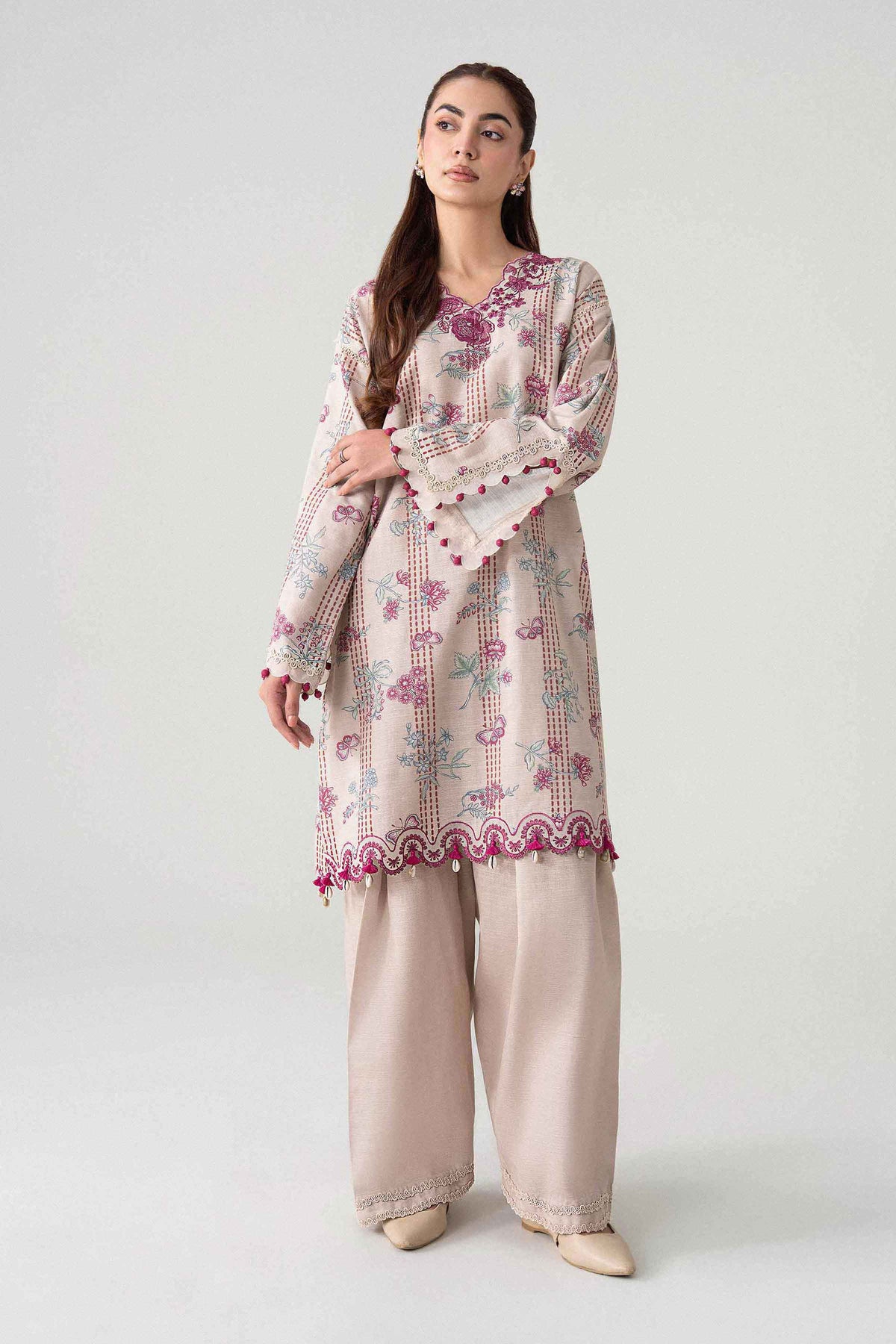 2 Piece - Printed Embroidered Suit - U2STE-NISHA26WV1-21