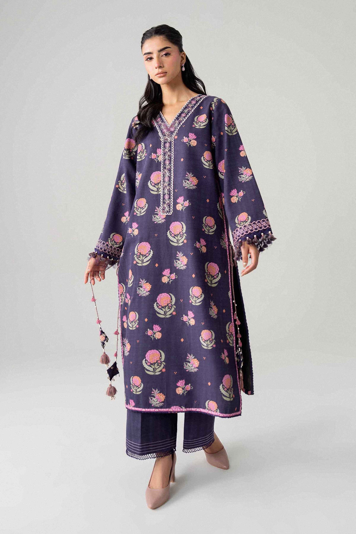 2 Piece - Printed Embroidered Suit - U2STE-NISHA26WV1-22
