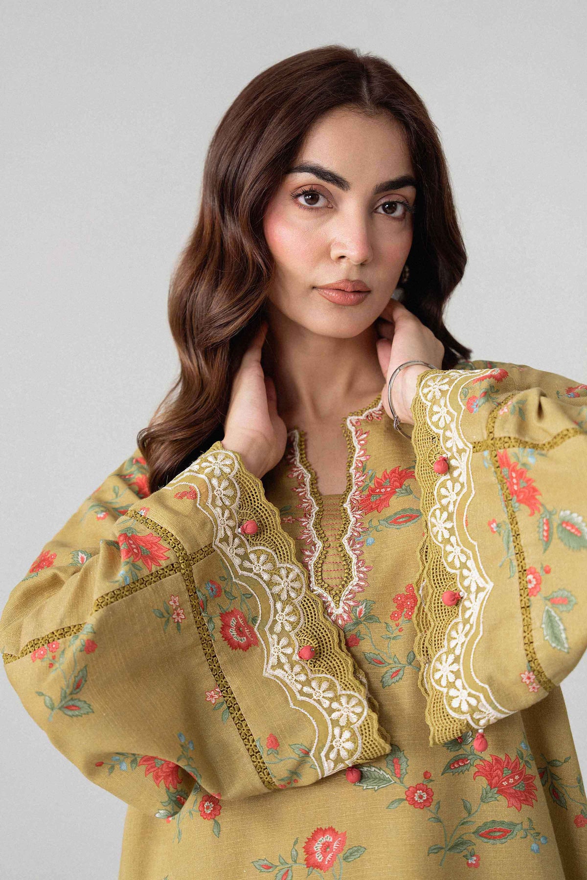 2 Piece - Printed Embroidered Suit - U2STE-NISHA26WV1-23