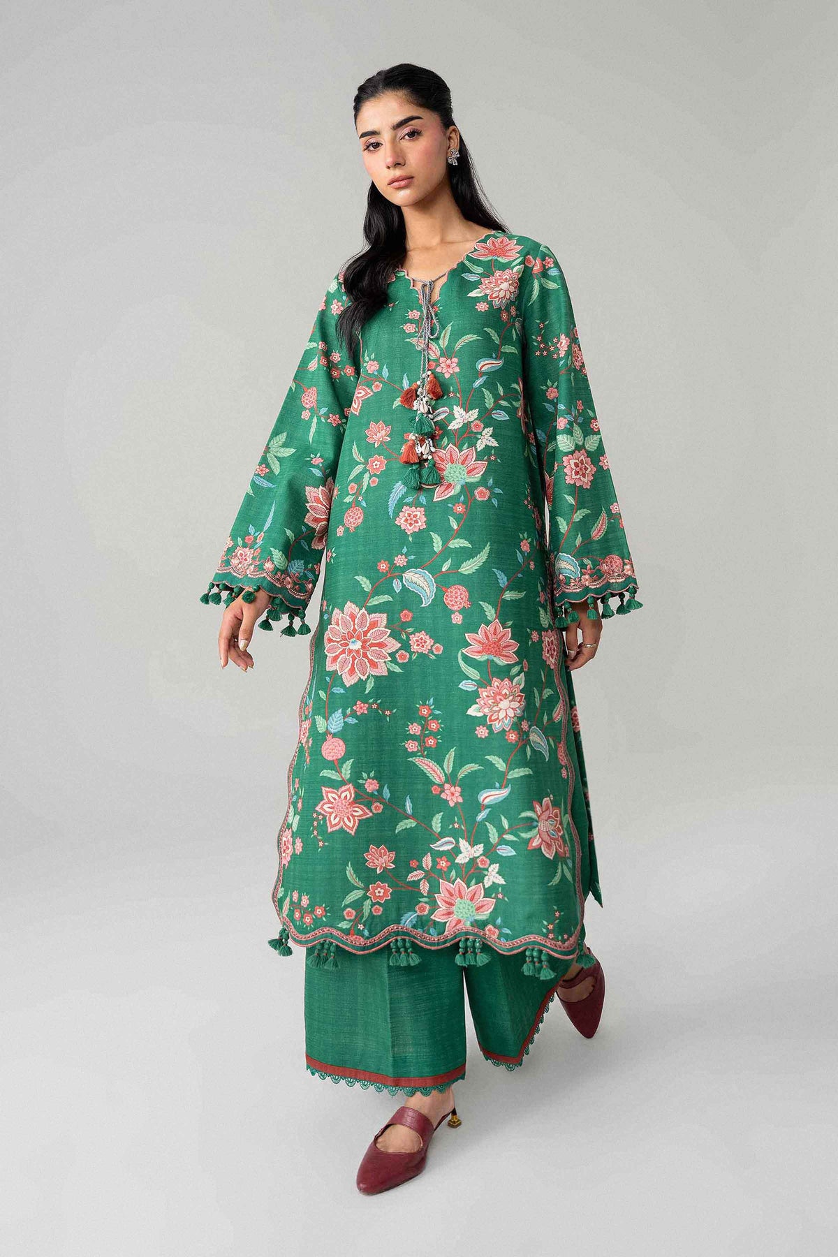 2 Piece - Printed Embroidered Suit - U2STE-NISHA26WV1-24