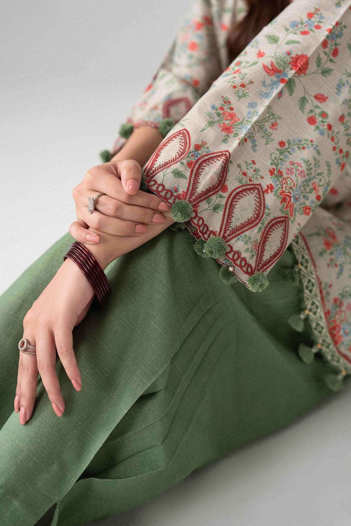 2 Piece - Printed Embroidered Suit - U2STE-NISHA26WV1-25