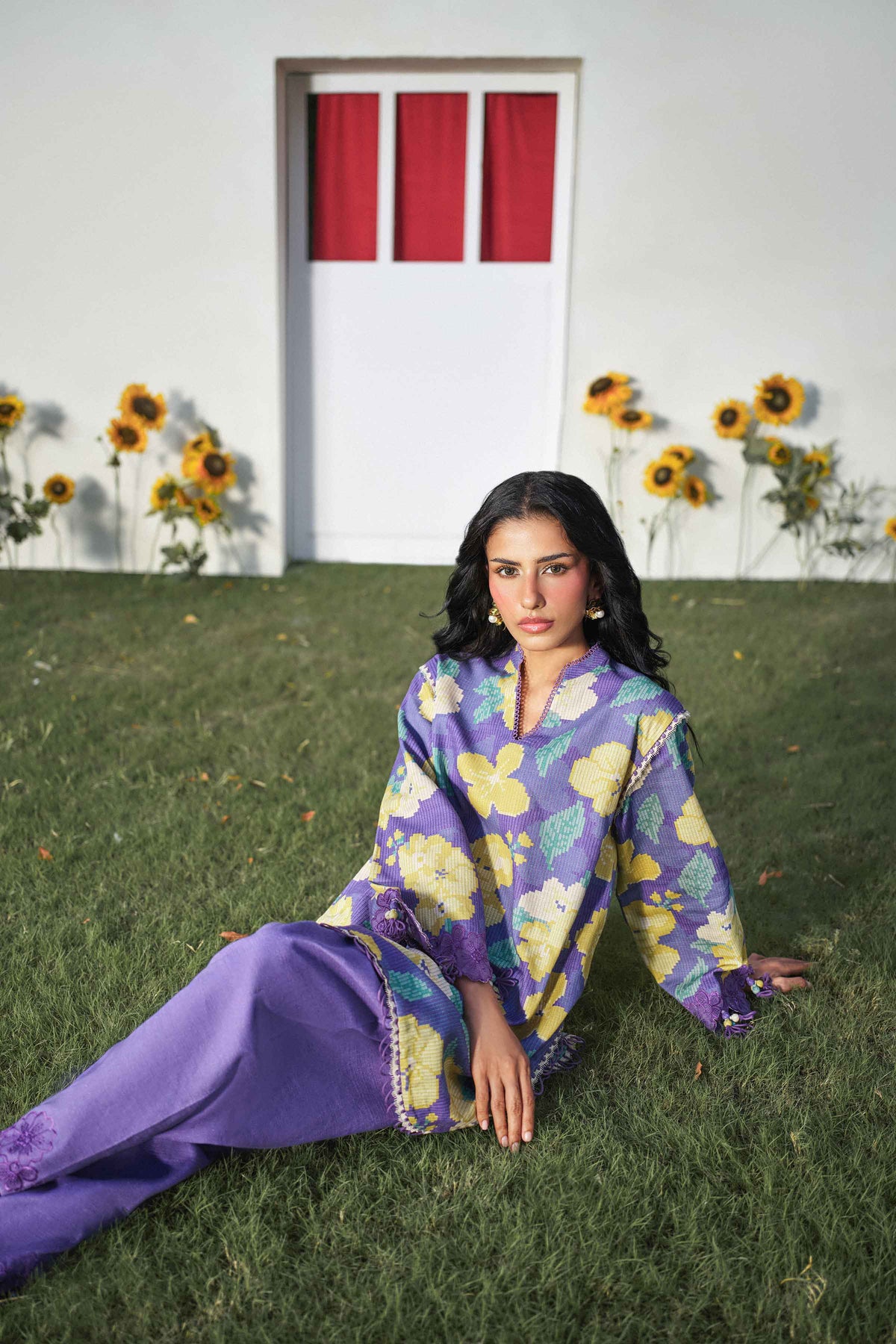 2 Piece - Printed Embroidered Suit - U2STE-NISHA26WV1-26