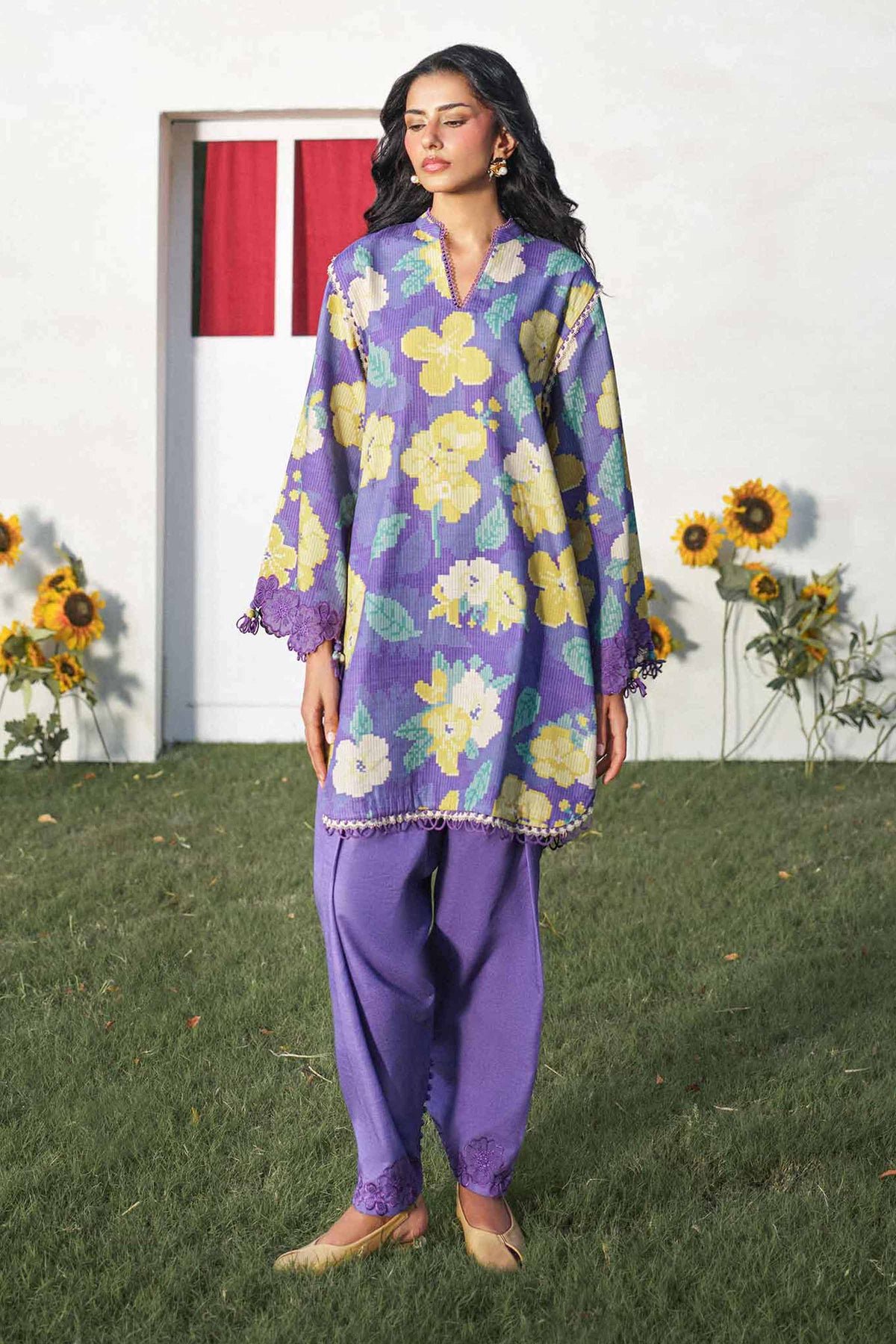 2 Piece - Printed Embroidered Suit - U2STE-NISHA26WV1-26