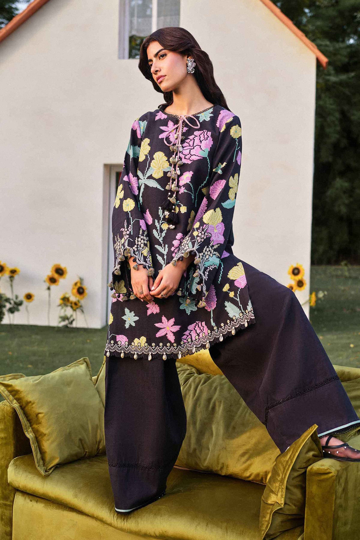 2 Piece - Printed Embroidered Suit - U2STE-NISHA26WV1-28