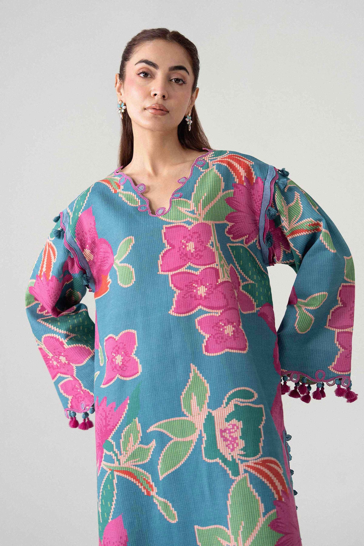 2 Piece - Printed Embroidered Suit - U2STE-NISHA26WV1-29