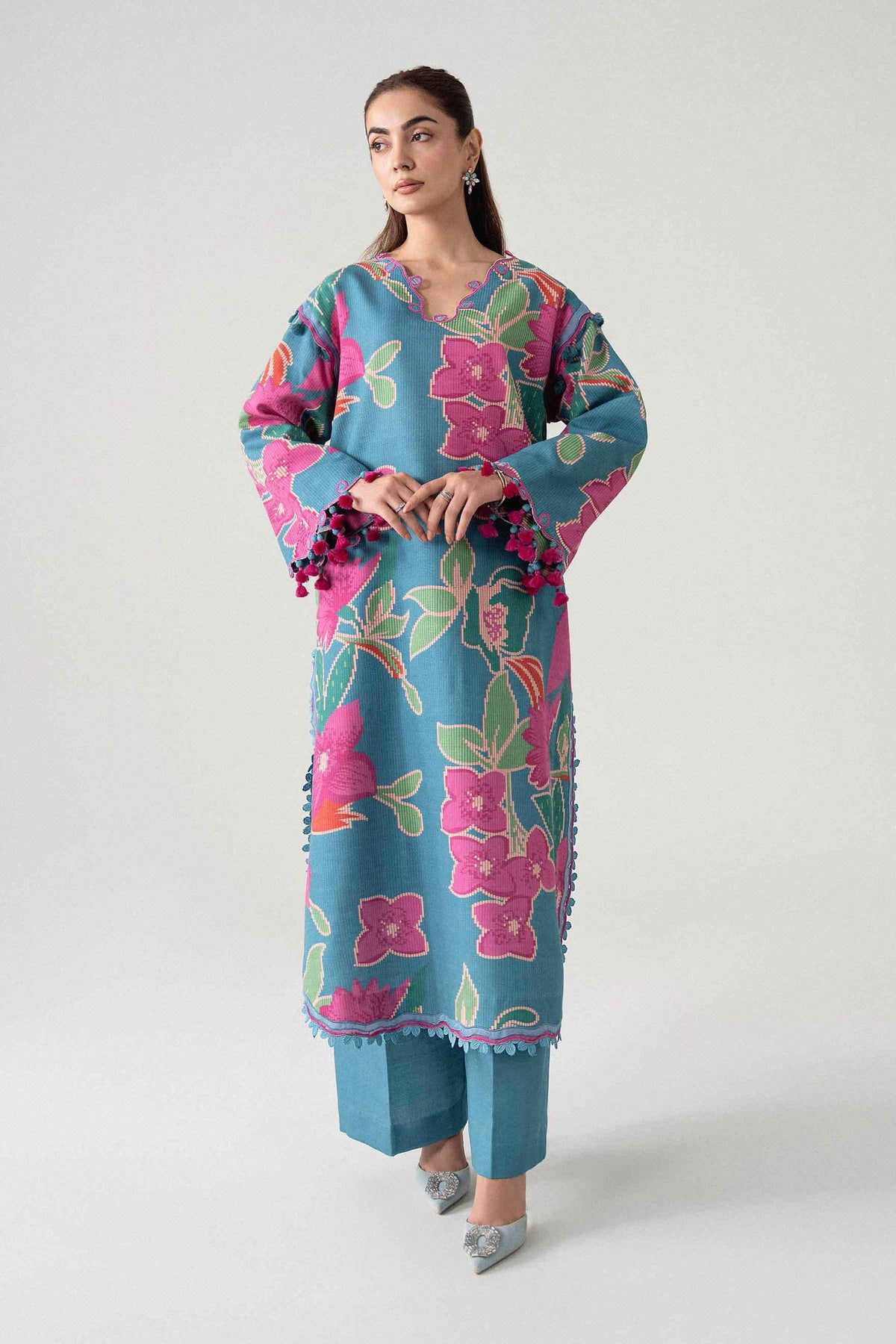 2 Piece - Printed Embroidered Suit - U2STE-NISHA26WV1-29