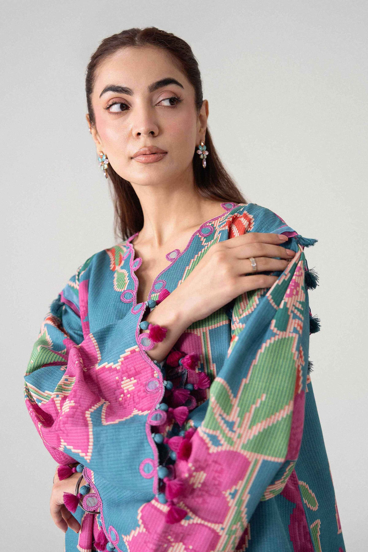 2 Piece - Printed Embroidered Suit - U2STE-NISHA26WV1-29