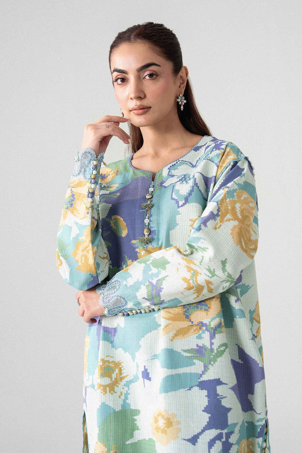 2 Piece - Printed Embroidered Suit - U2STE-NISHA26WV1-30