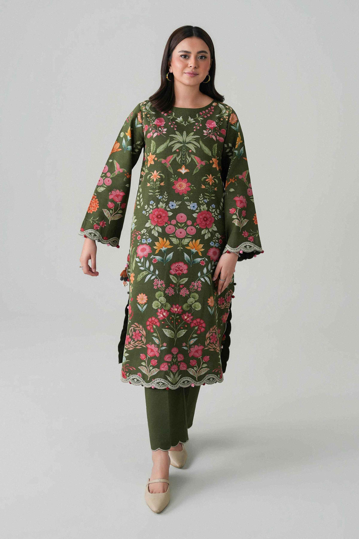 2 Piece - Digital Printed Embroidered Suit - U2STE-NISHA26WV1-32