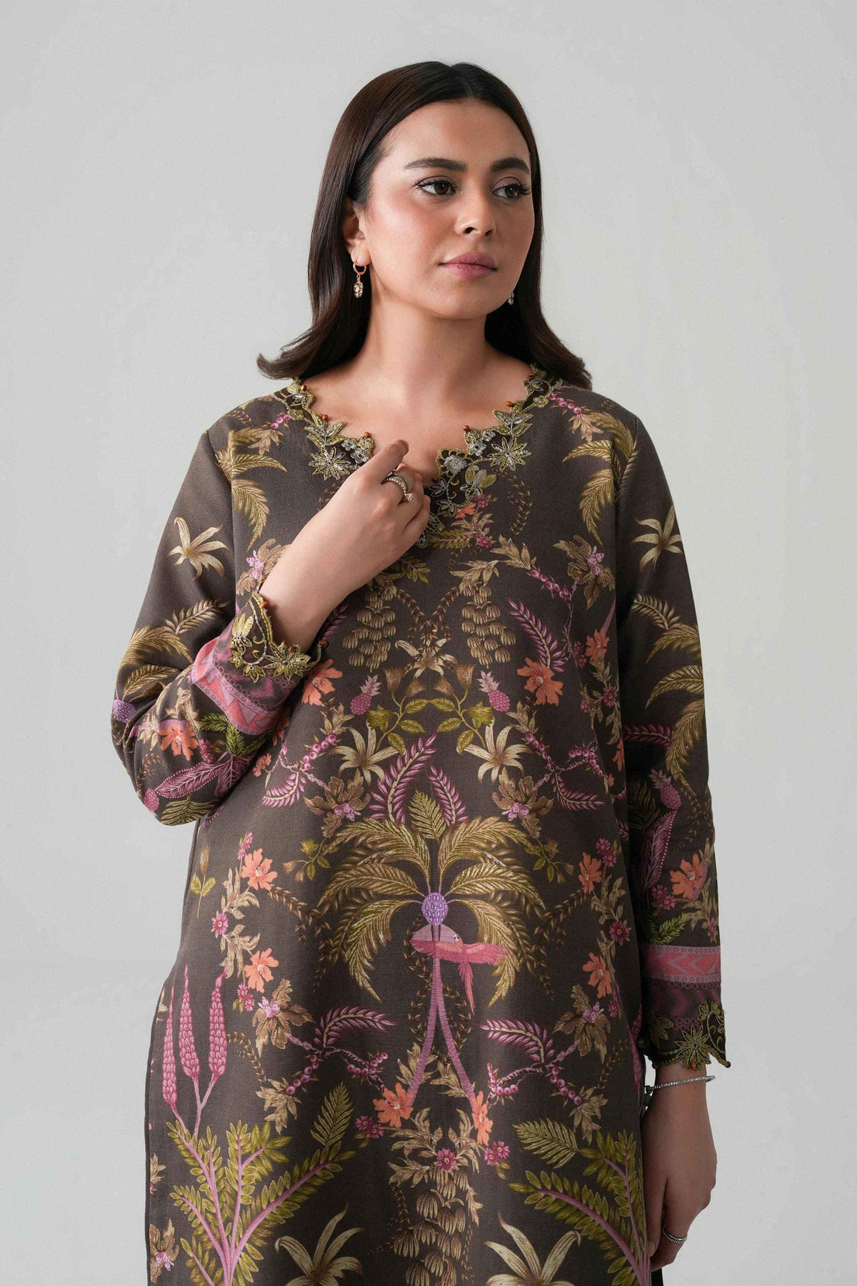 2 Piece - Digital Printed Embroidered Suit - U2STE-NISHA26WV1-40