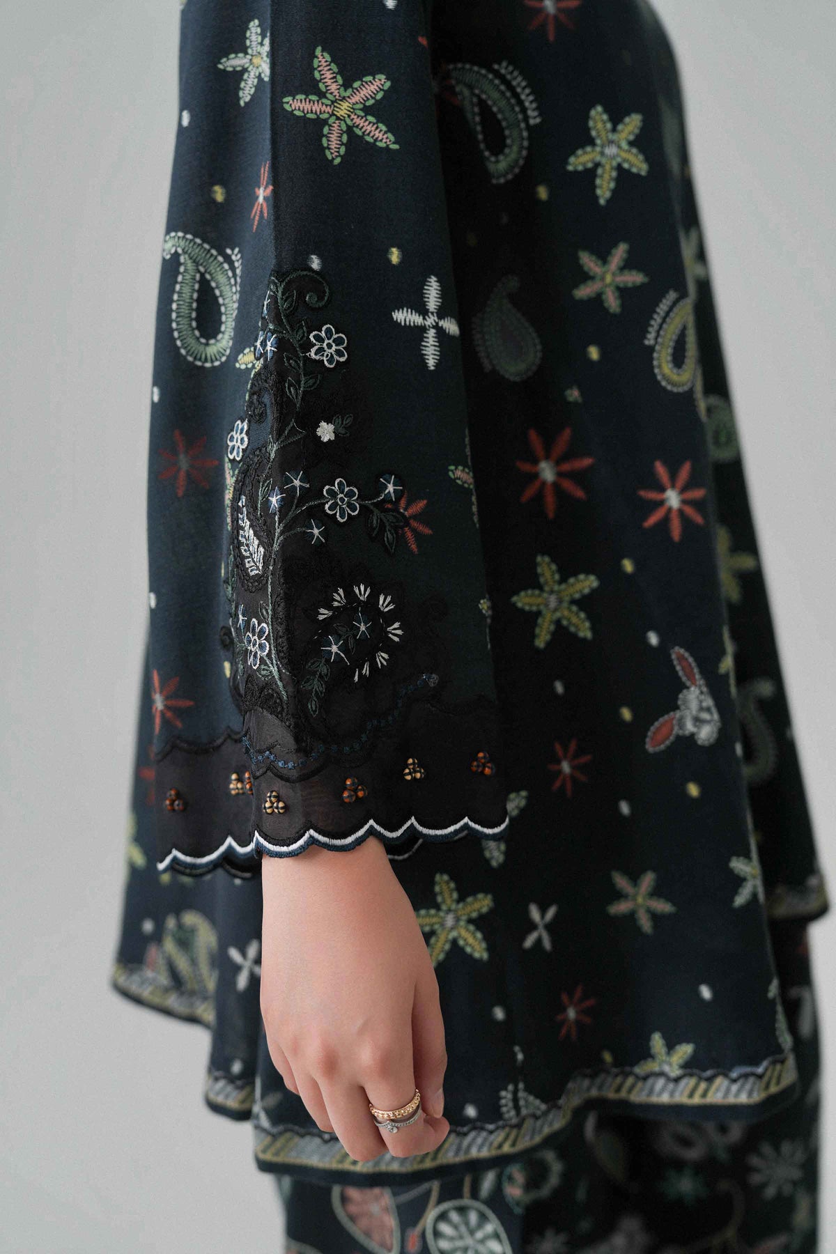 2 Piece - Printed Embroidered Suit - U2STE-NISHA26WV1-41