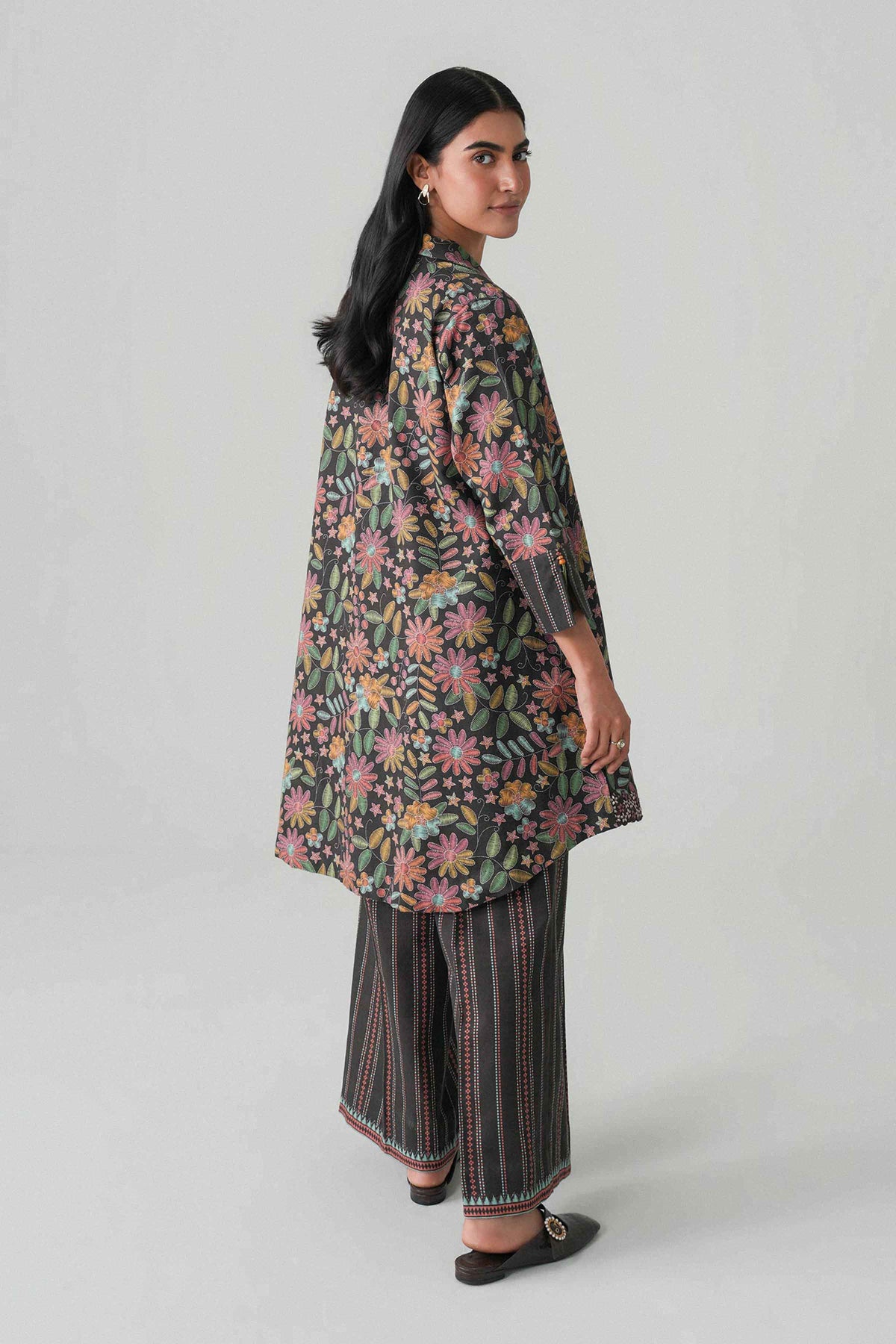 2 Piece - Printed Embroidered Suit - U2STE-NISHA26WV1-43