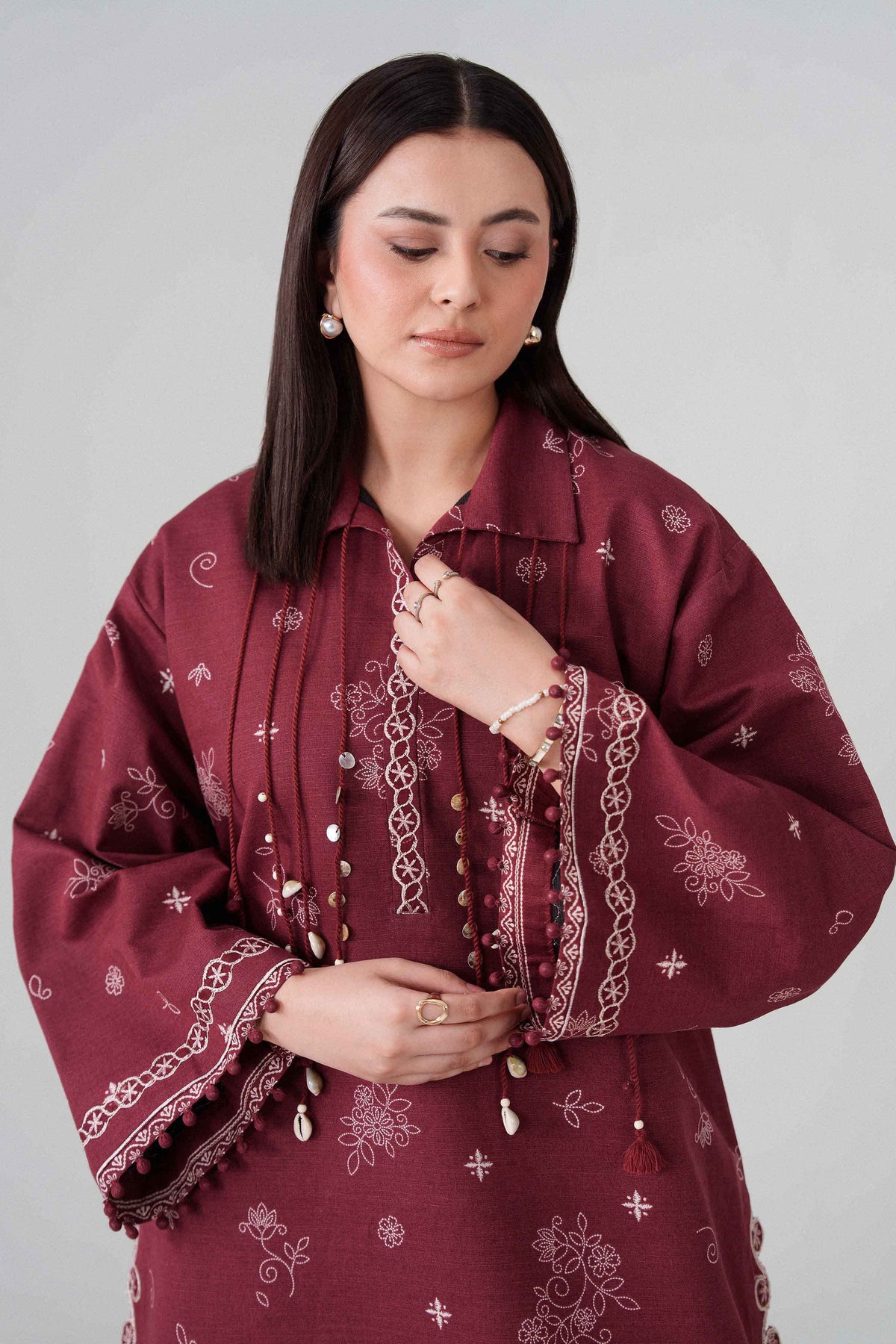 2 Piece - Printed Embroidered Suit - U2STE-NISHA26WV1-45