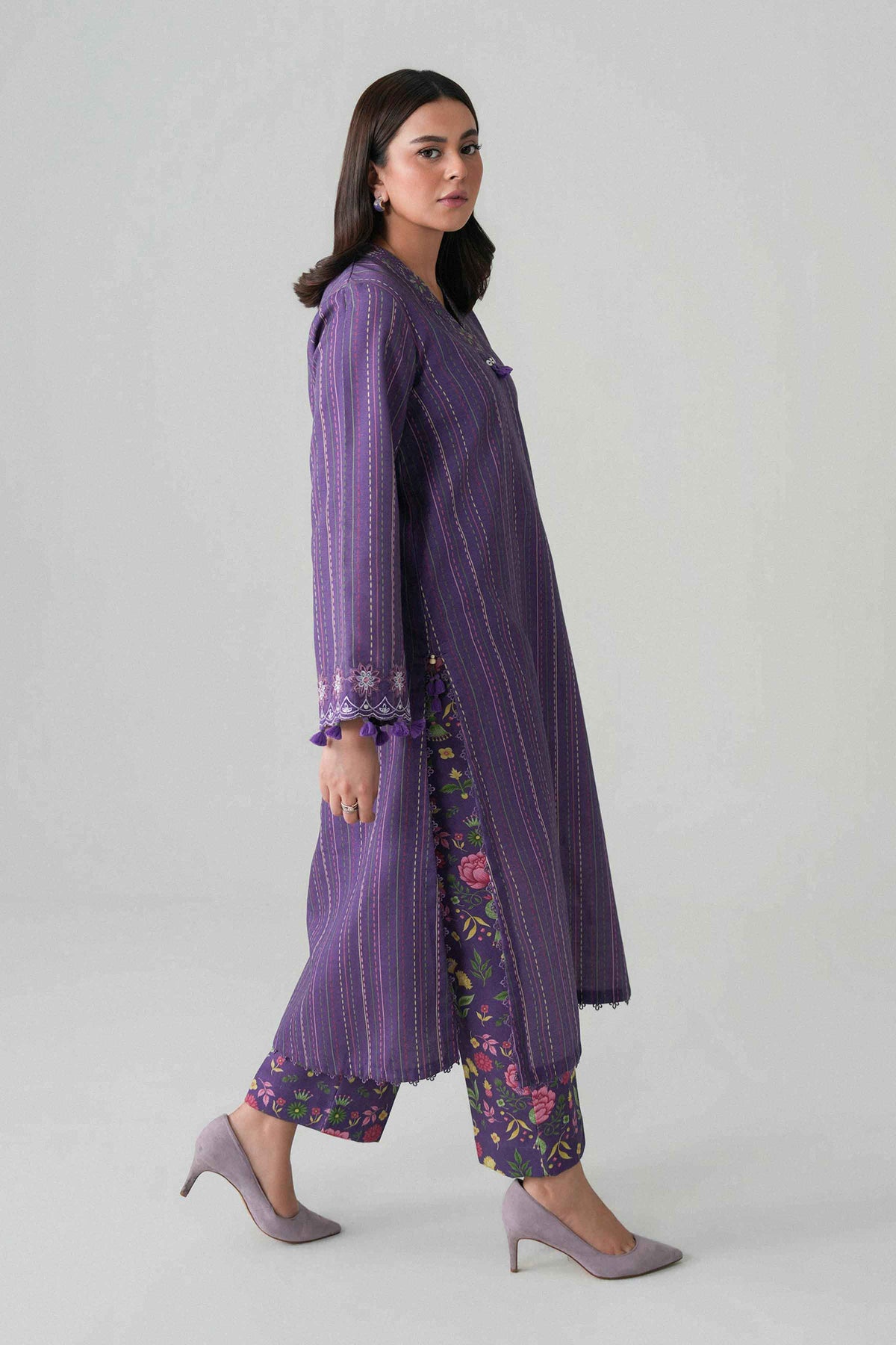 2 Piece - Printed Embroidered Suit - U2STE-NISHA26WV1-47