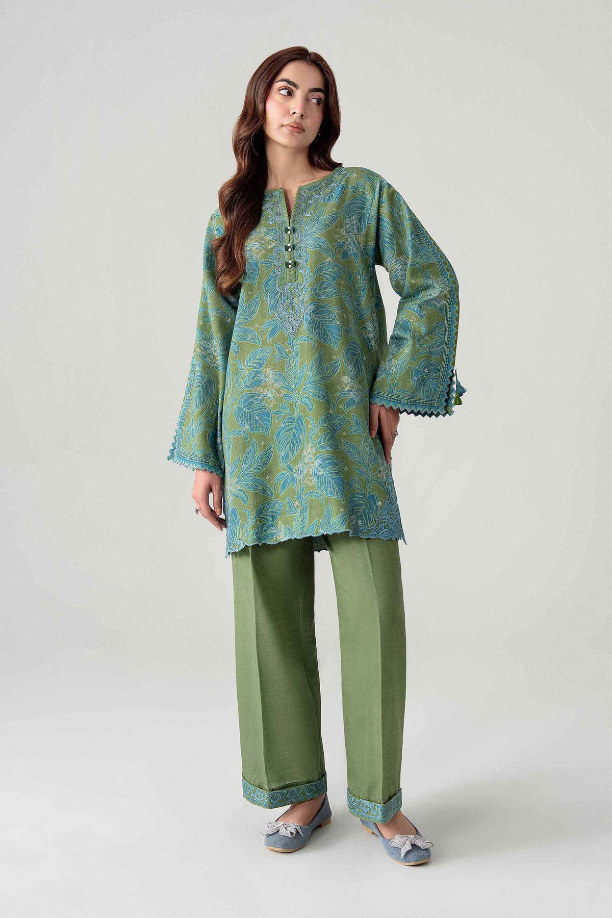 2 Piece - Printed Embroidered Suit - U2STE-NISHA26WV1-5