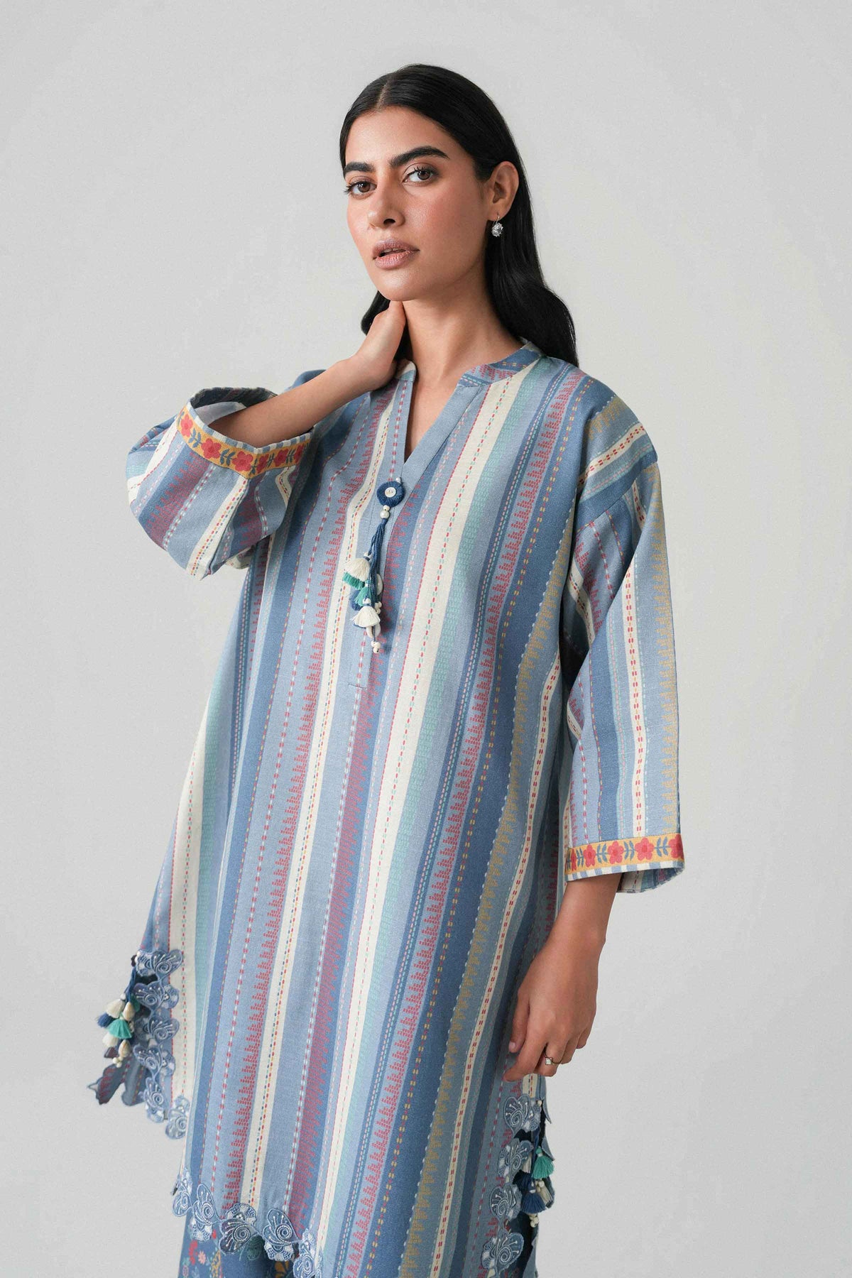 2 Piece - Printed Embroidered Suit - U2STE-NISHA26WV1-50