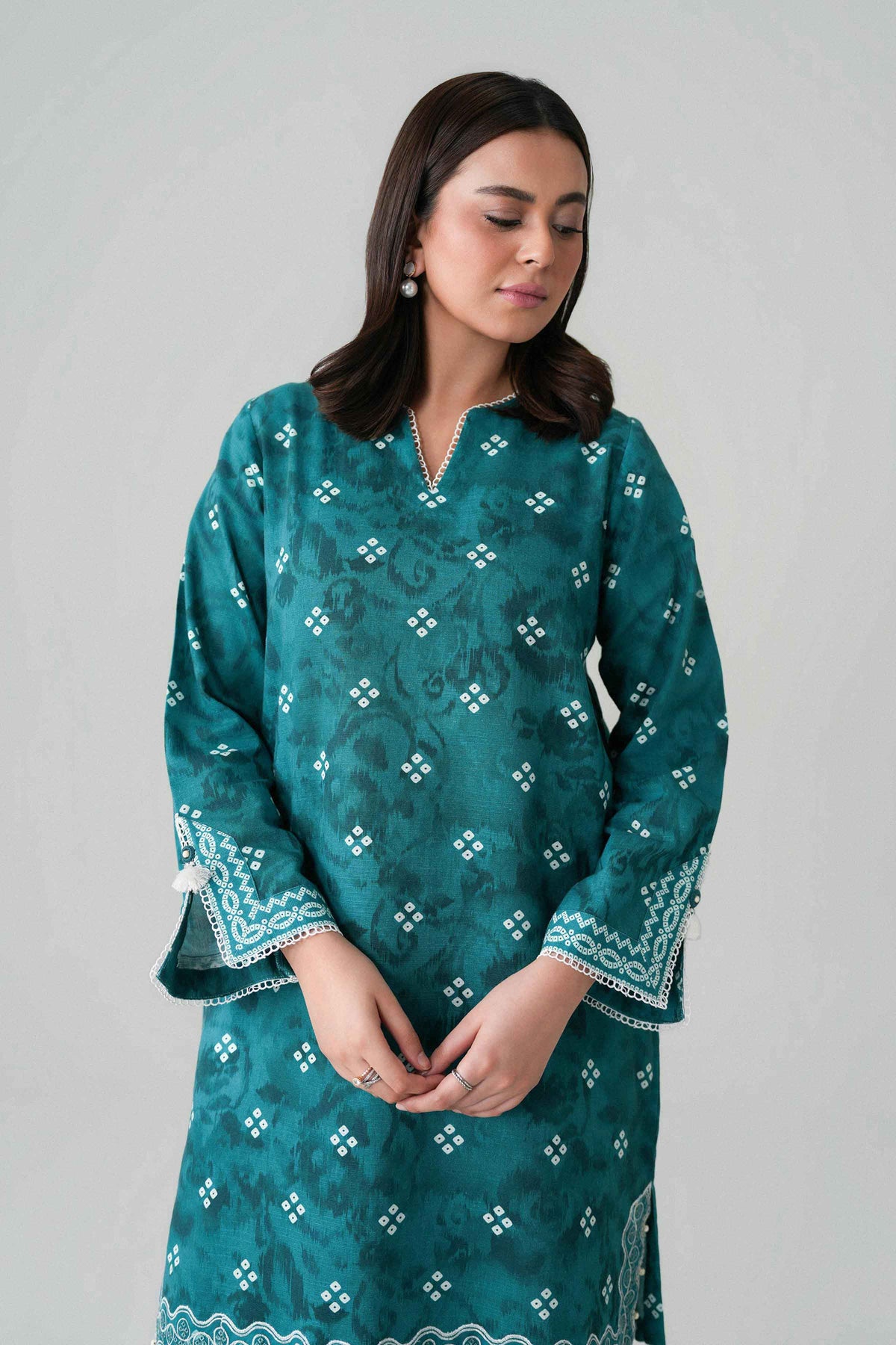 2 Piece - Printed Embroidered Suit - U2STE-NISHA26WV1-51