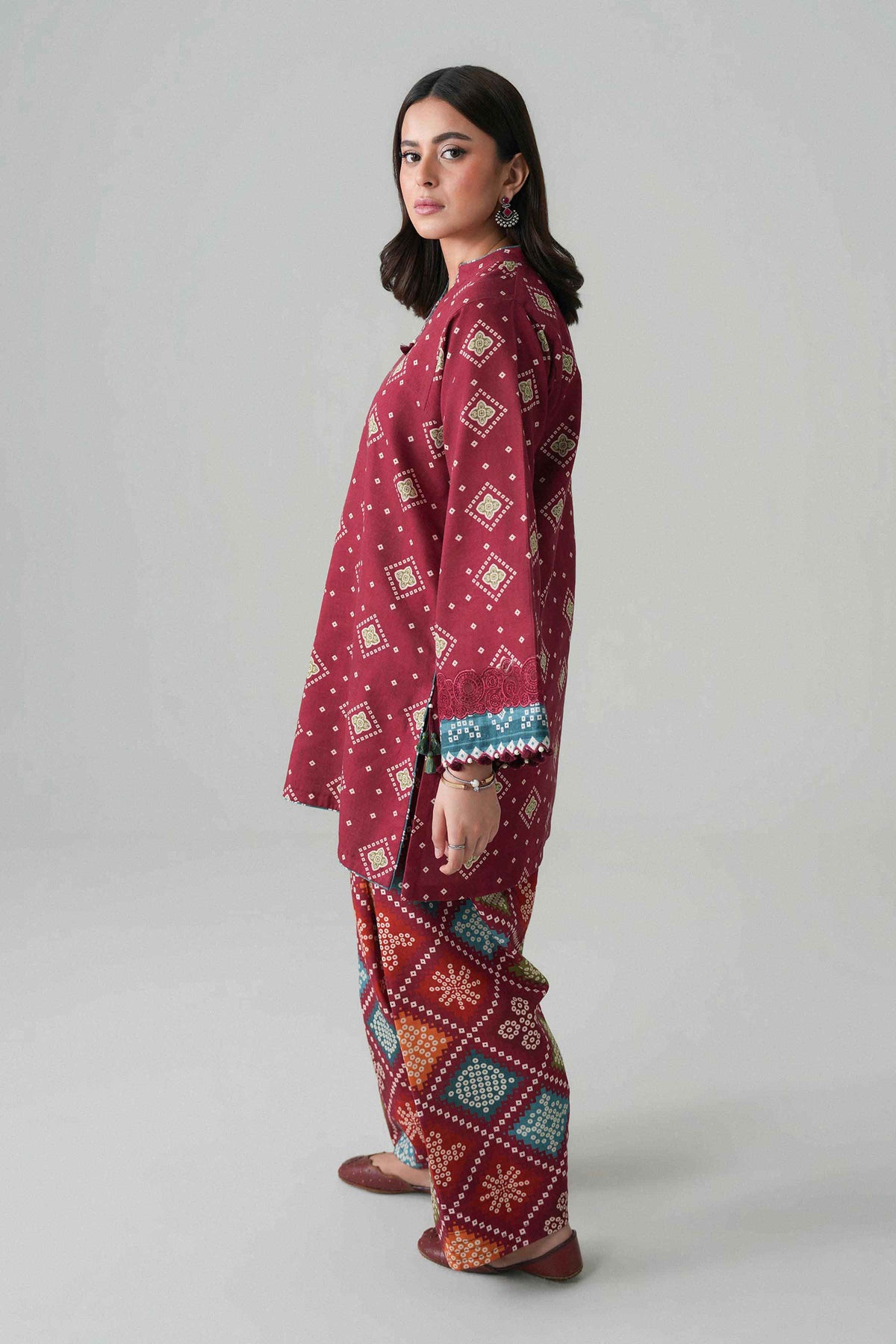 2 Piece - Printed Embroidered Suit - U2STE-NISHA26WV1-53