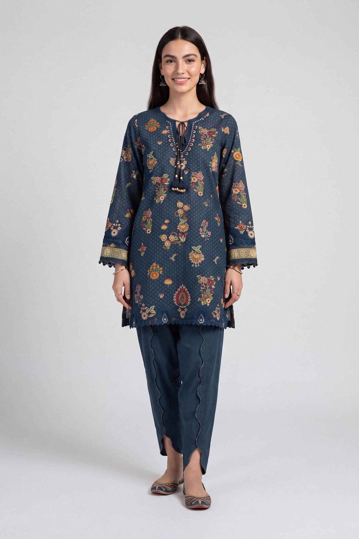 2 Piece - Printed Embroidered Suit - U2STE-NISHA26WV1-57