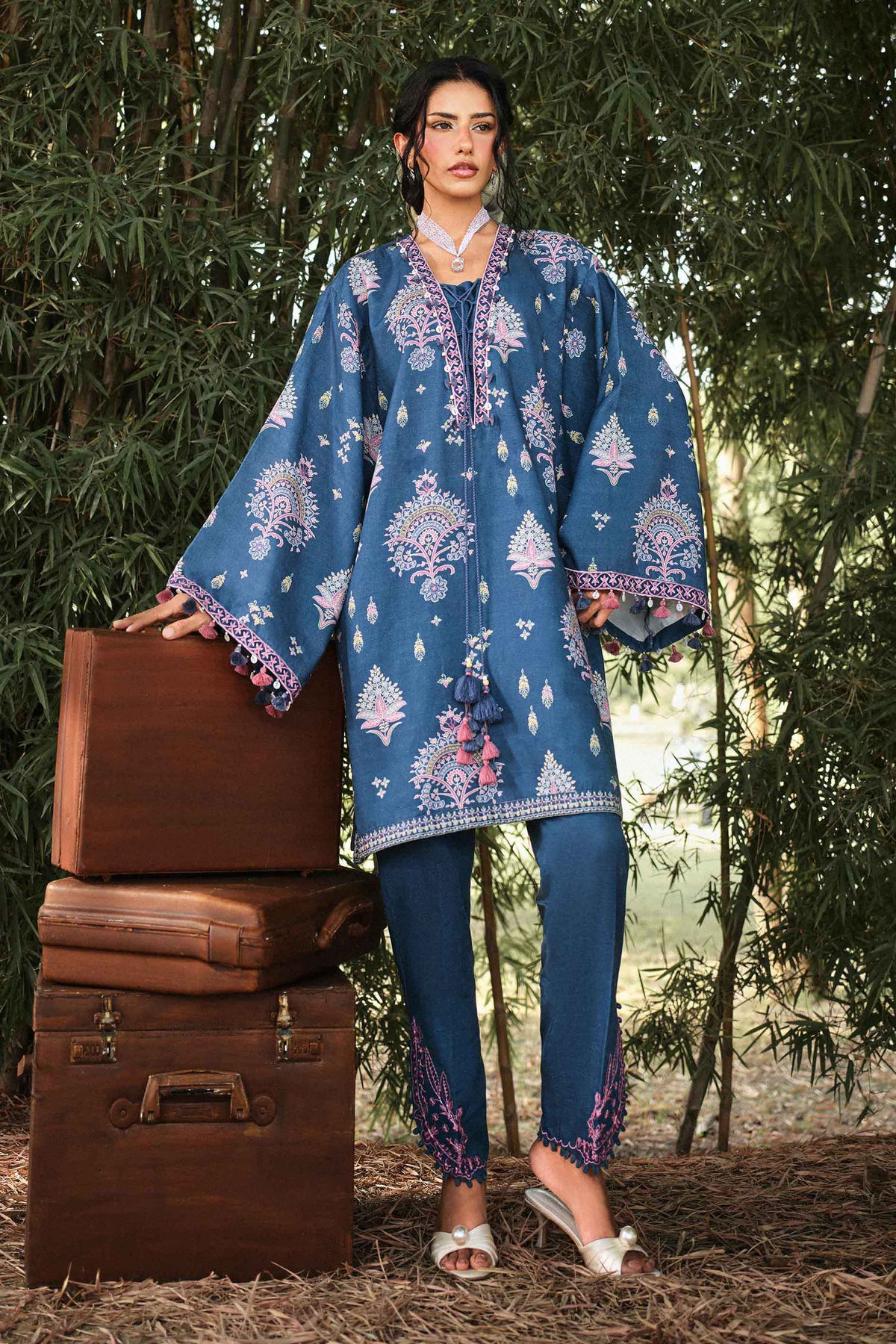 2 Piece - Printed Embroidered Suit - U2STE-NISHA26WV1-6