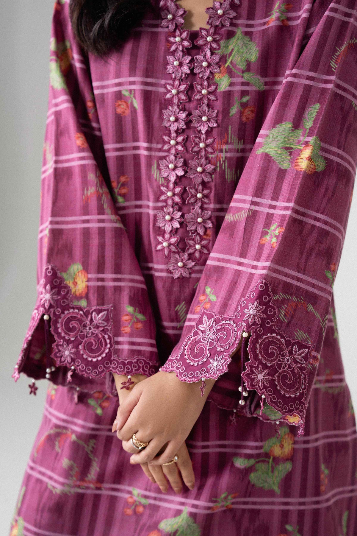 2 Piece - Printed Embroidered Suit - U2STE-NISHA26WV1-62