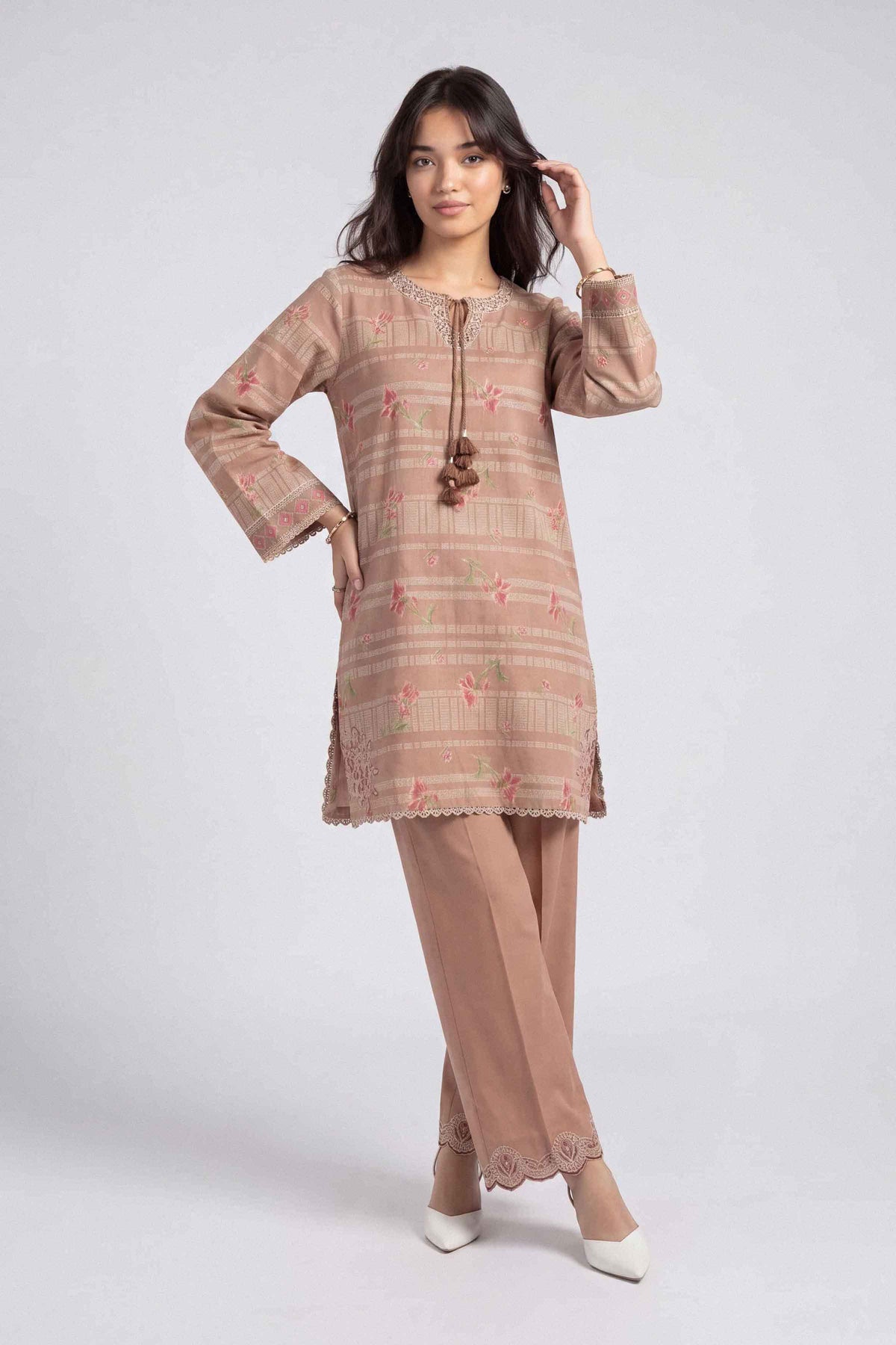 2 Piece - Printed Embroidered Suit - U2STE-NISHA26WV1-63