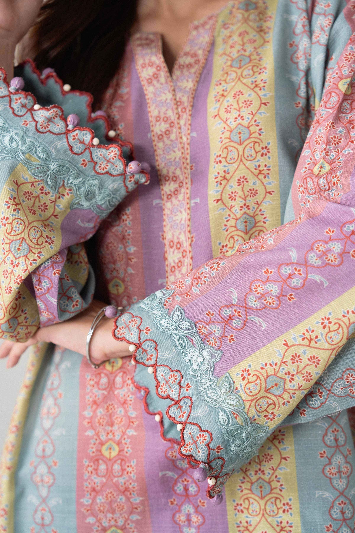 2 Piece - Printed Embroidered Suit - U2STE-NISHA26WV1-9