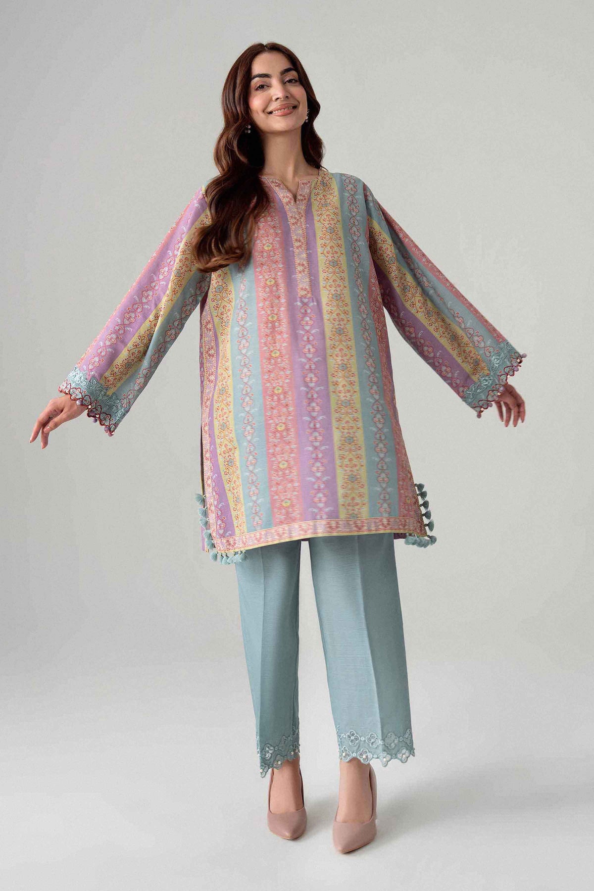 2 Piece - Printed Embroidered Suit - U2STE-NISHA26WV1-9