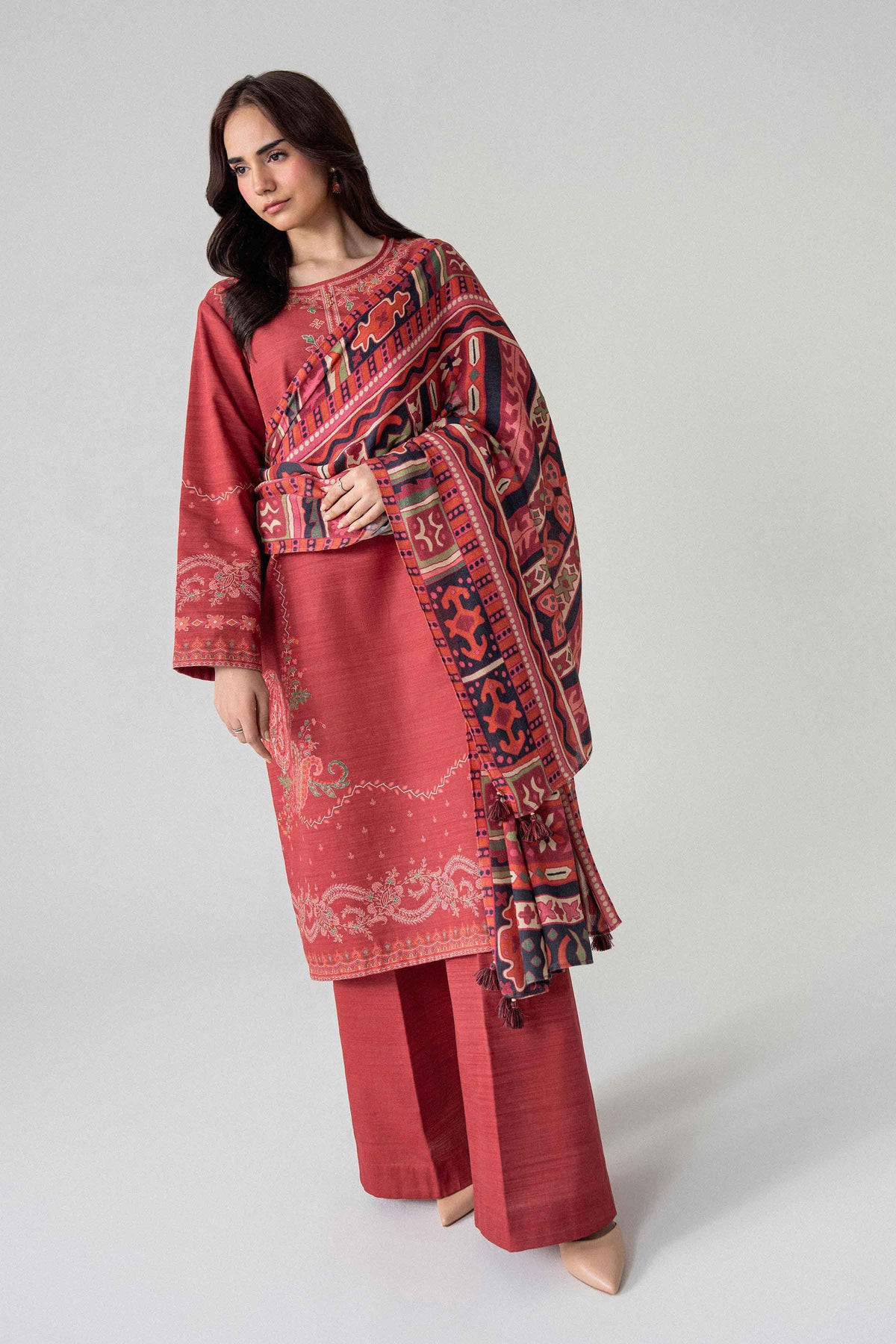 3 Piece - Digital Printed Suit - U3P-NISHA26WV1-100