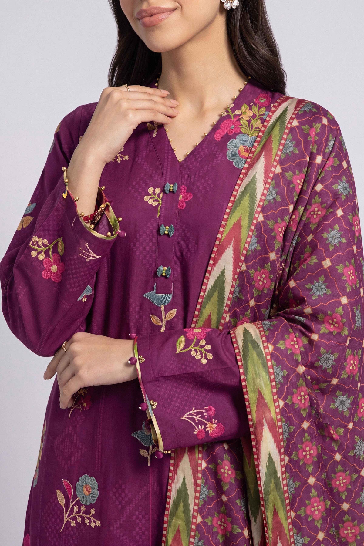 3 Piece - Digital Printed Suit - U3P-NISHA26WV1-11