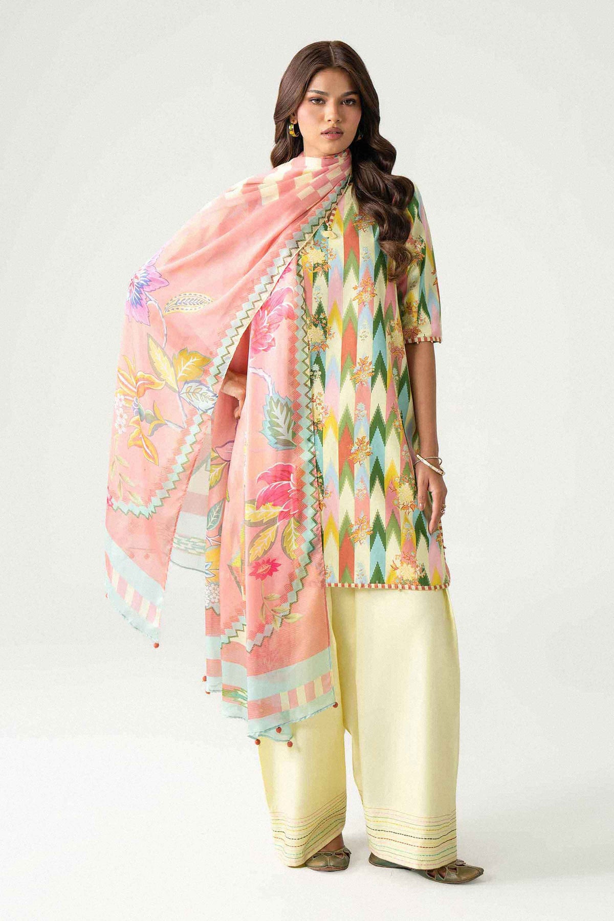3 Piece - Digital Printed Suit - U3P-NISHA26WV1-13
