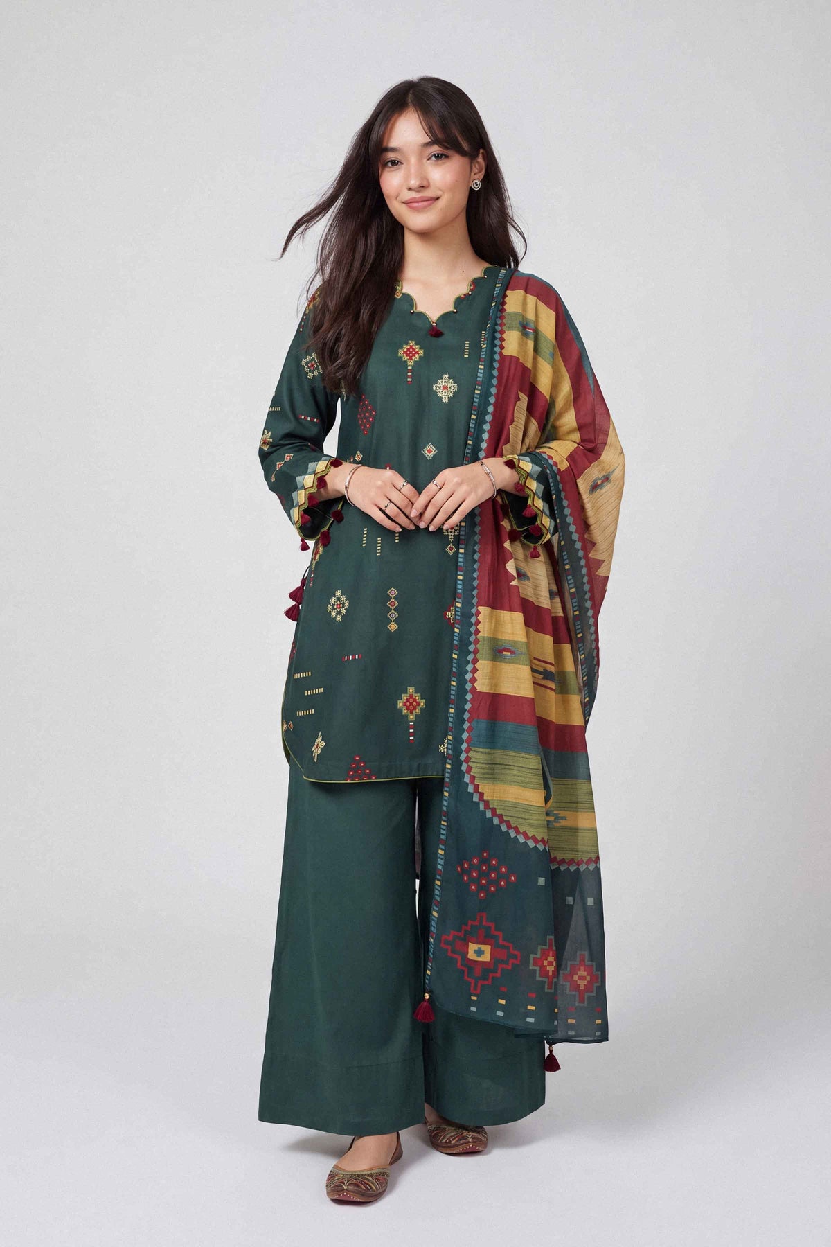 3 Piece - Digital Printed Suit - U3P-NISHA26WV1-15