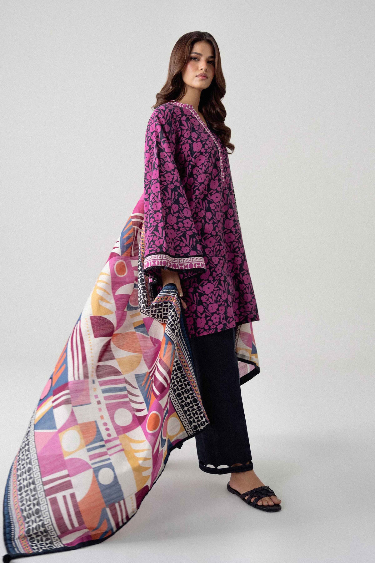 3 Piece - Printed Suit - U3P-NISHA26WV1-28