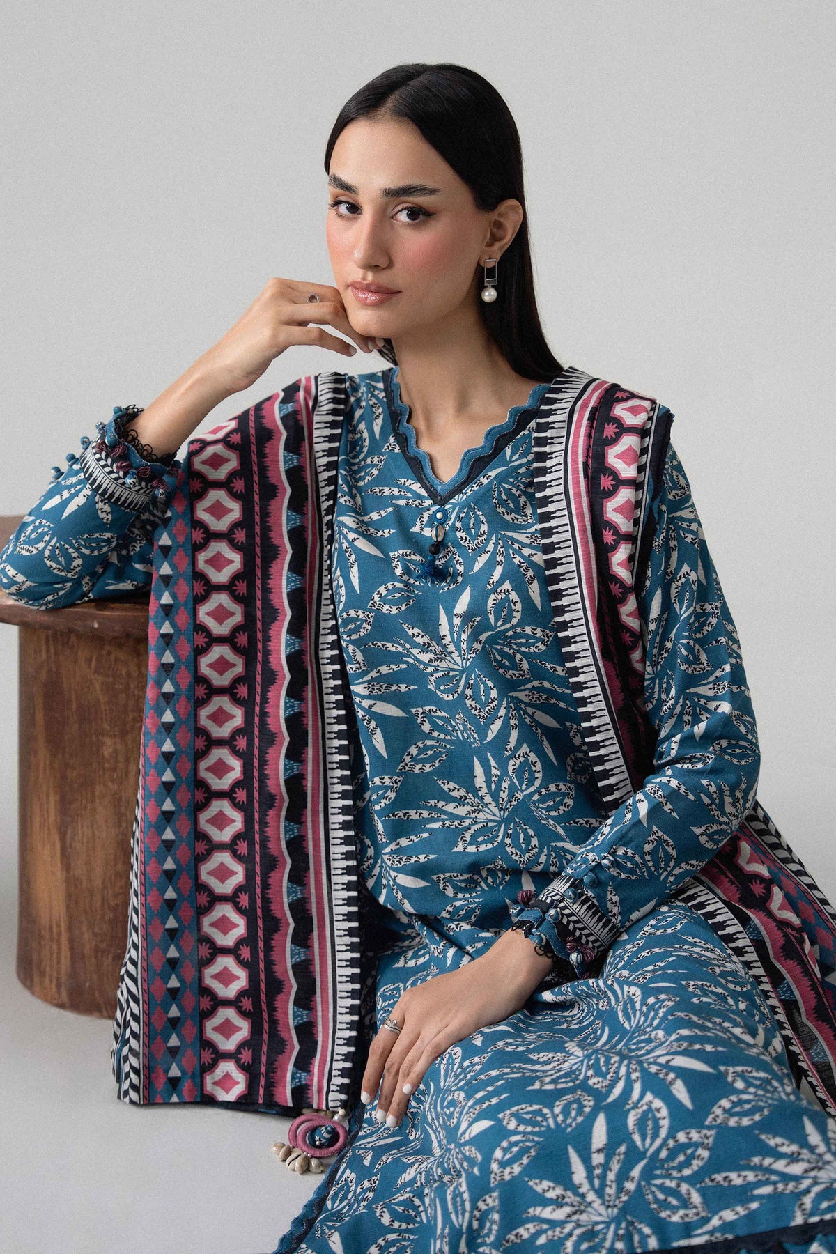 3 Piece - Printed Suit - U3P-NISHA26WV1-30