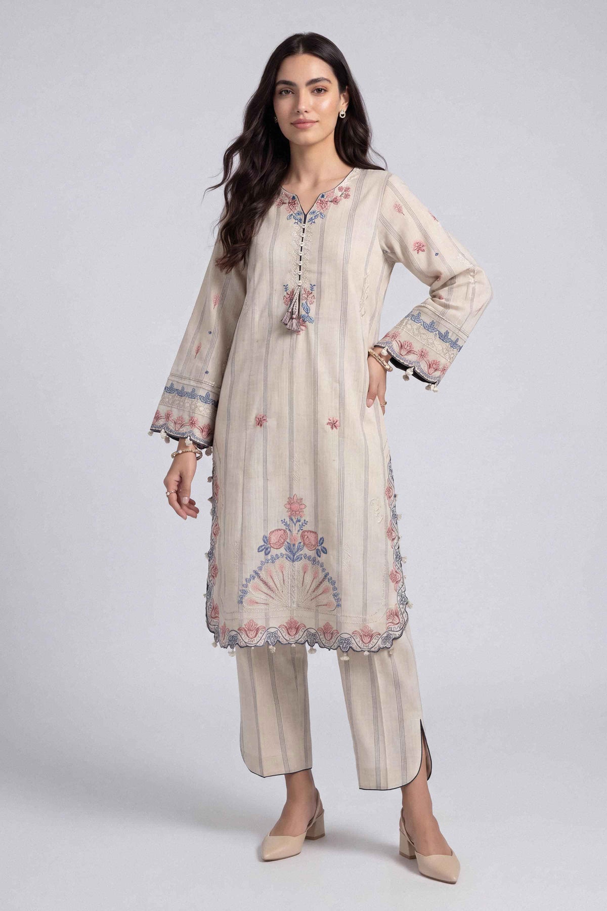 2 Piece - Embroidered Suit - U3P-NISHA26WV1-33