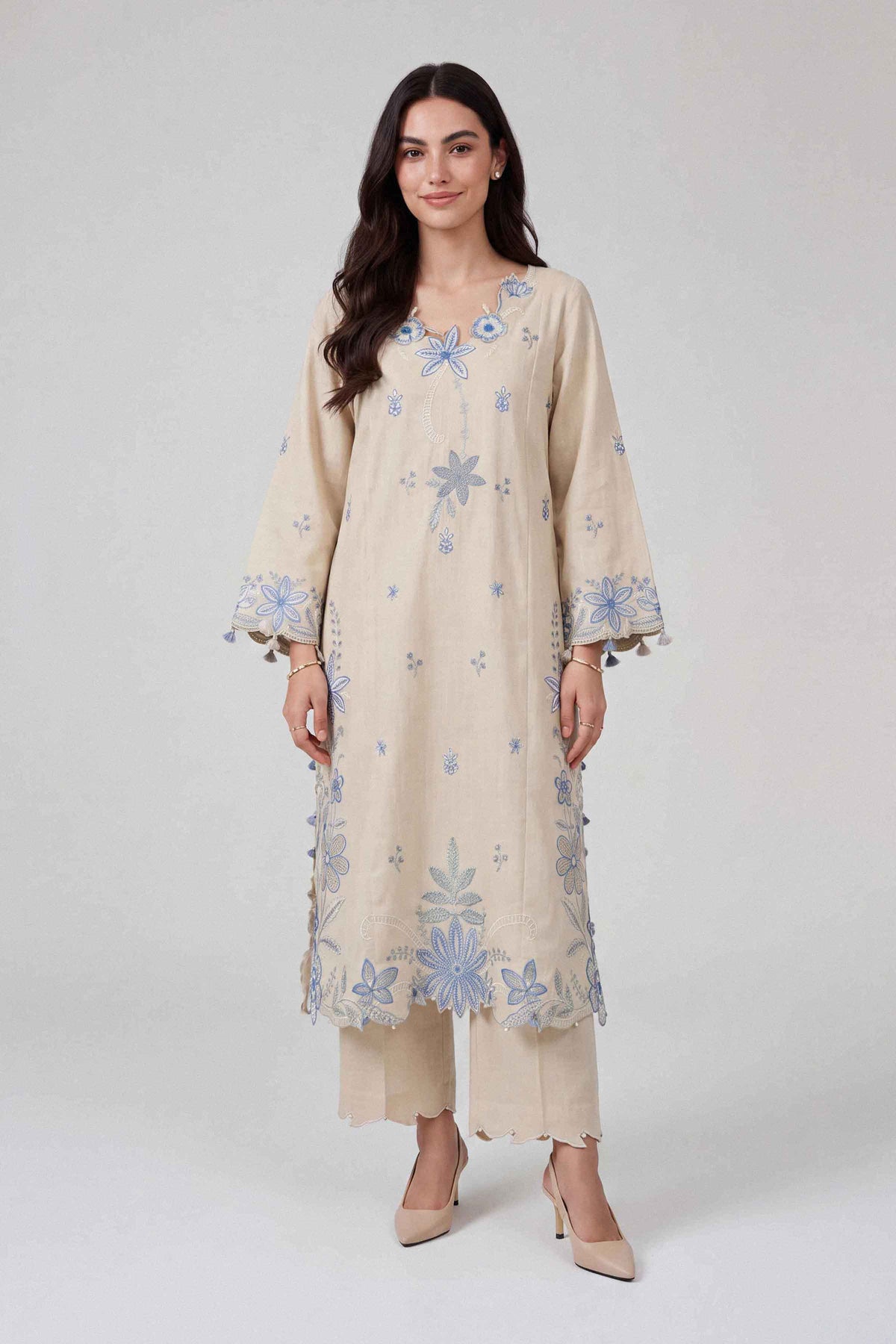 2 Piece - Embroidered Suit - U3P-NISHA26WV1-34