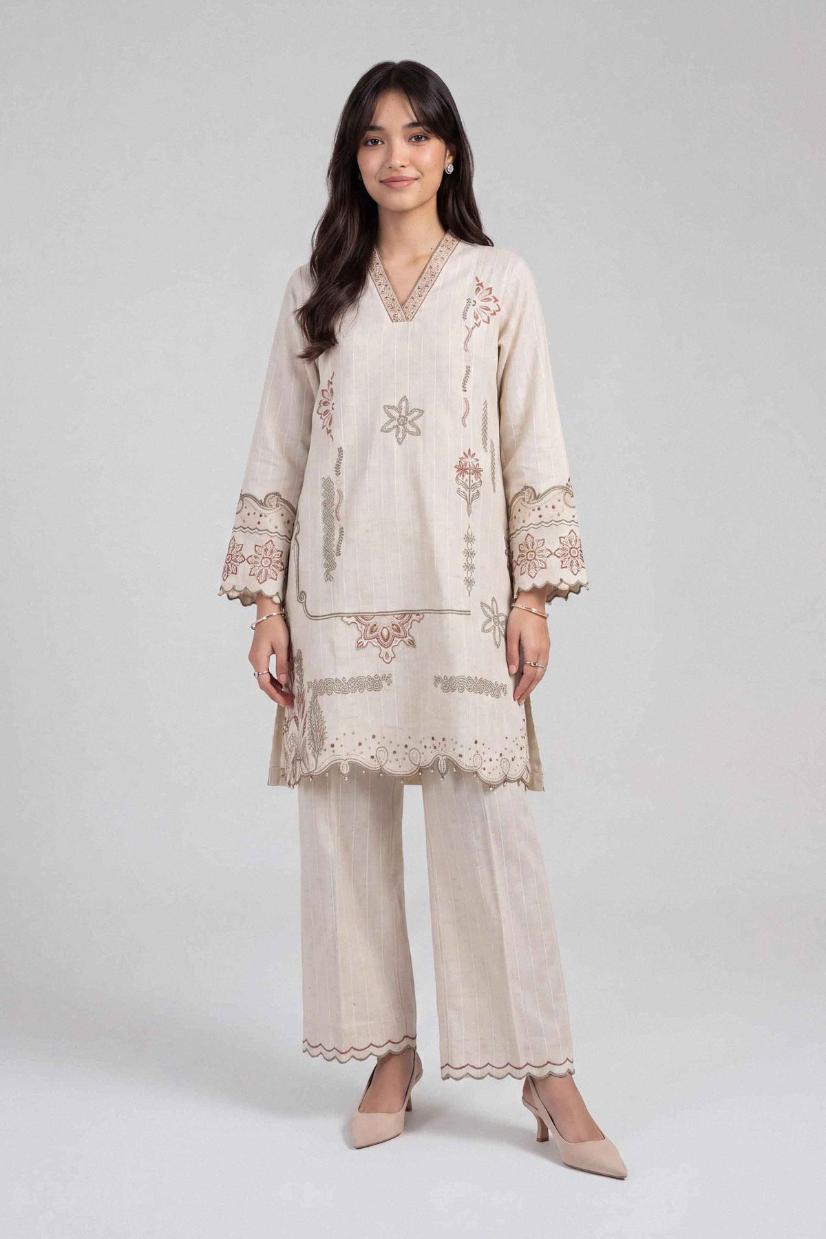 2 Piece - Embroidered Suit - U3P-NISHA26WV1-35