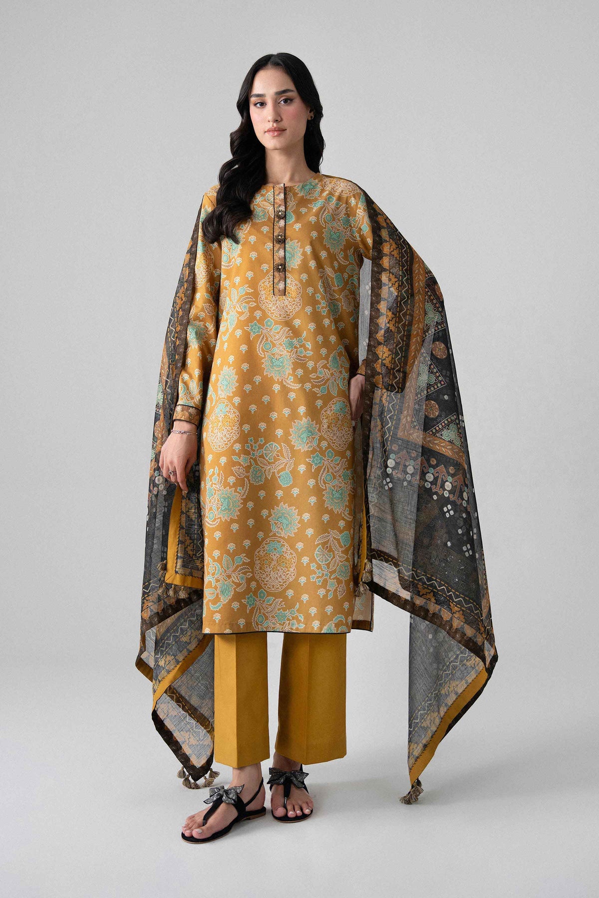 3 Piece - Digital Printed Suit - U3P-NISHA26WV1-36