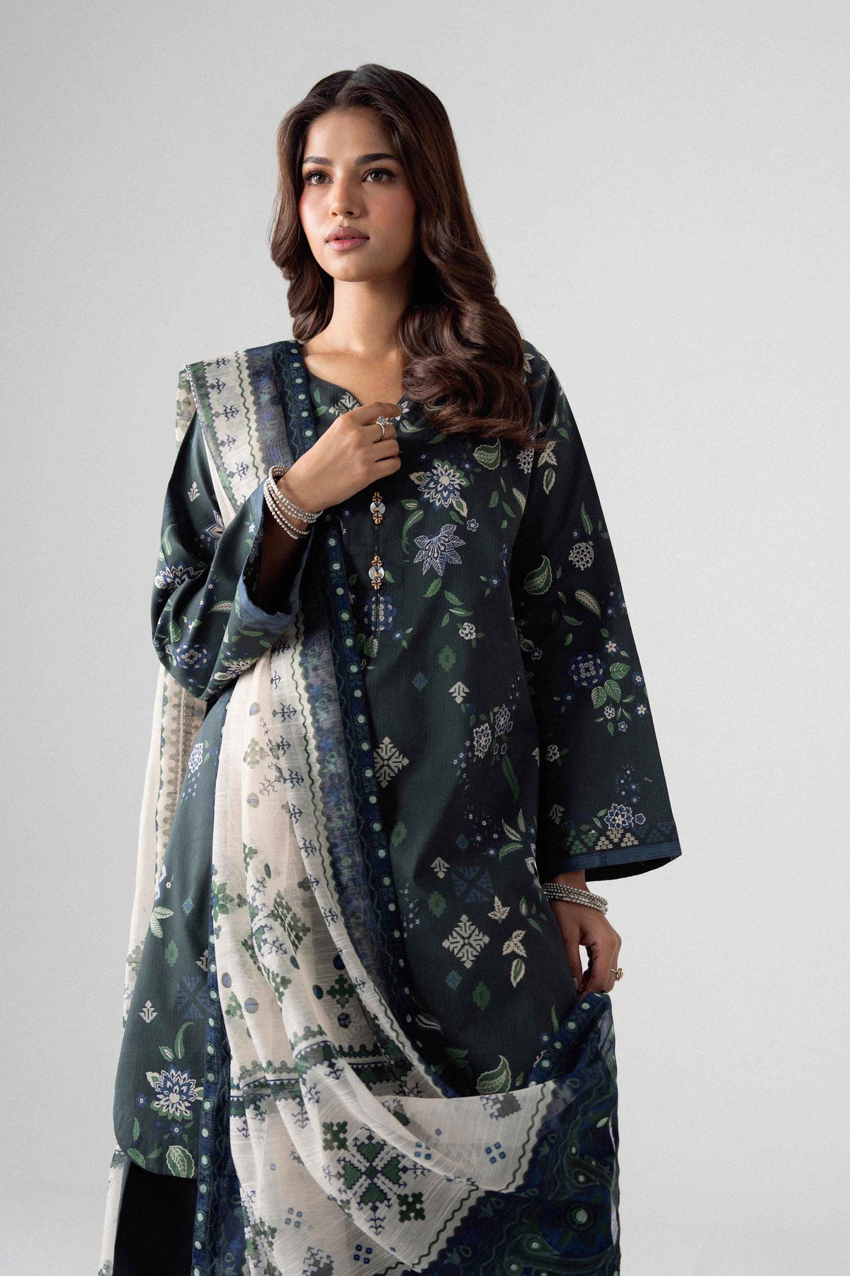 3 Piece - Digital Printed Suit - U3P-NISHA26WV1-39