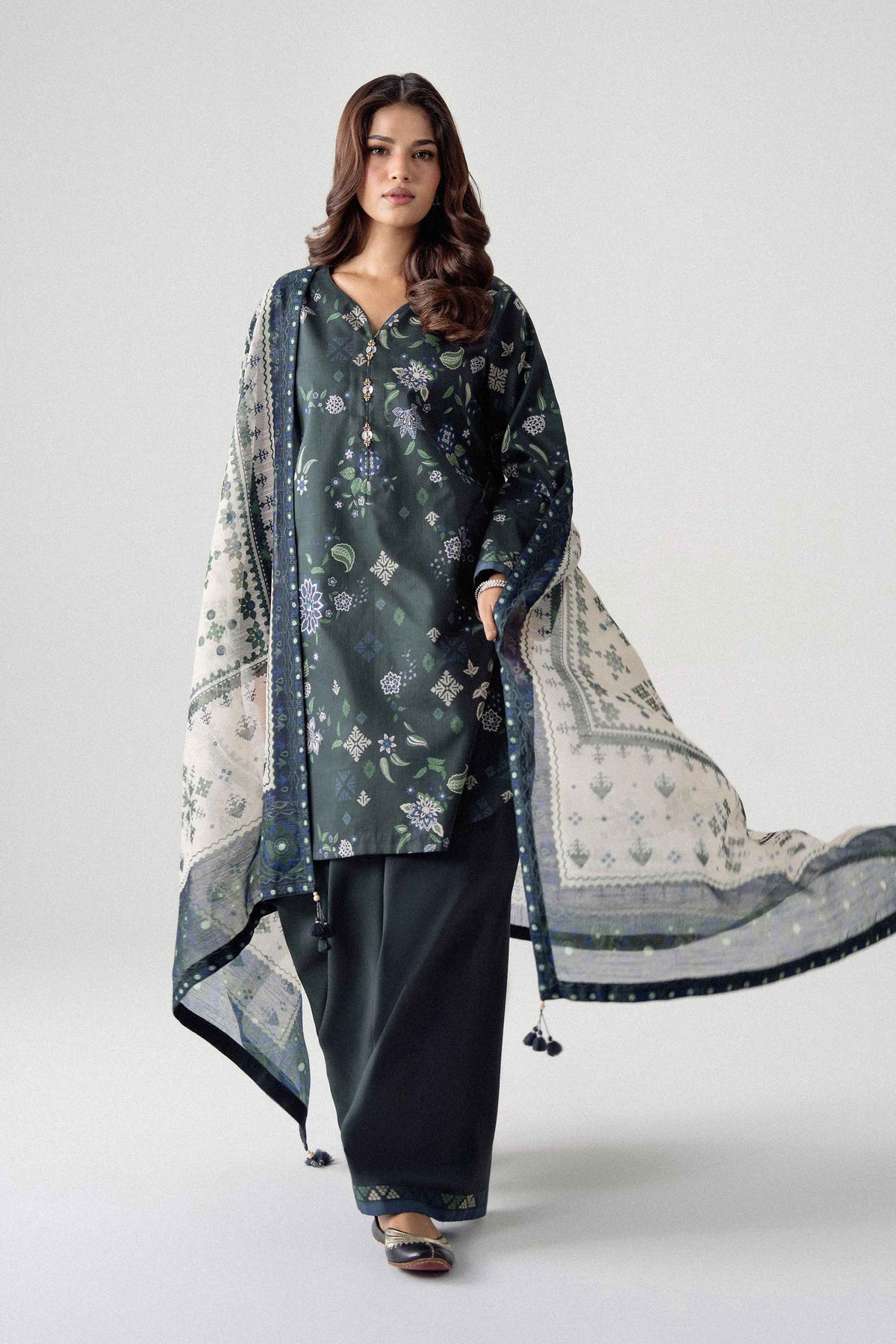 3 Piece - Digital Printed Suit - U3P-NISHA26WV1-39