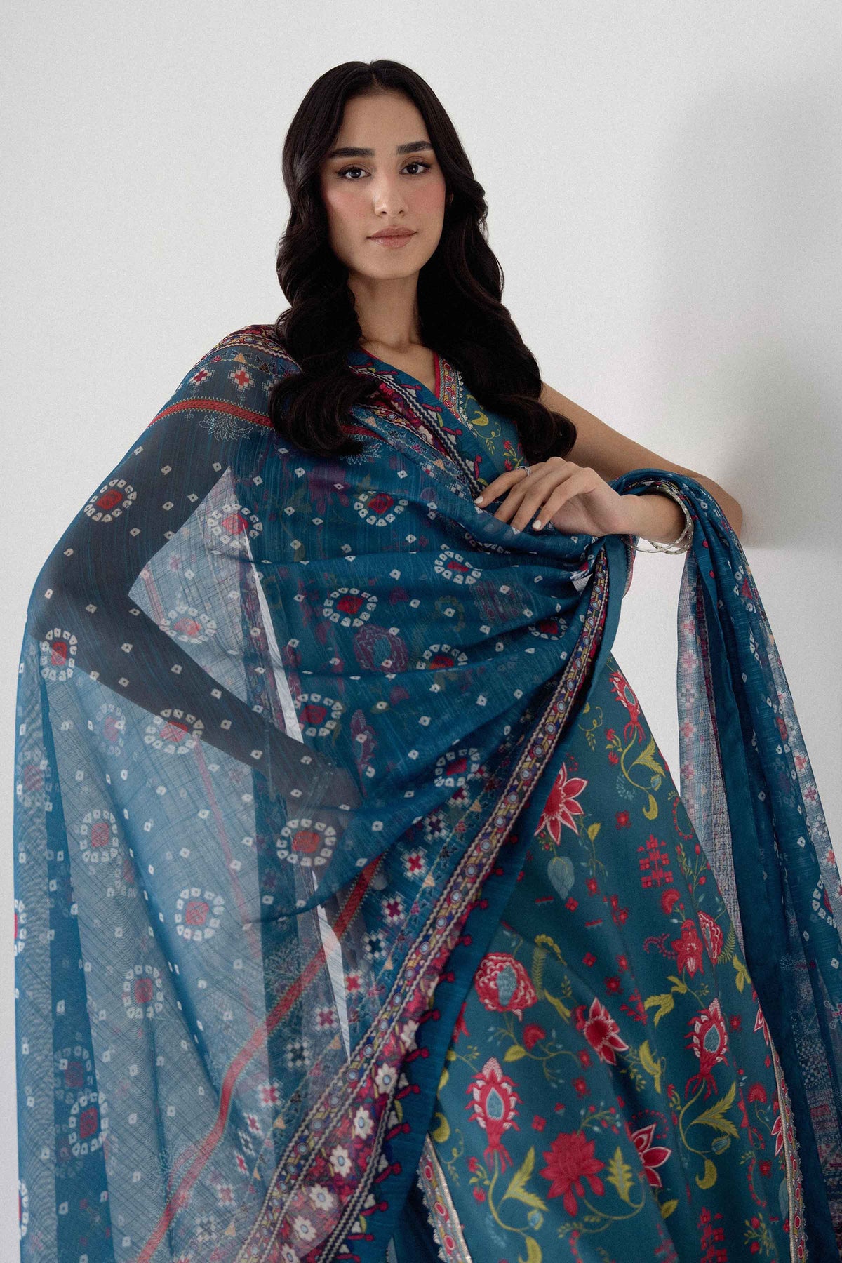 3 Piece - Digital Printed Suit - U3P-NISHA26WV1-40