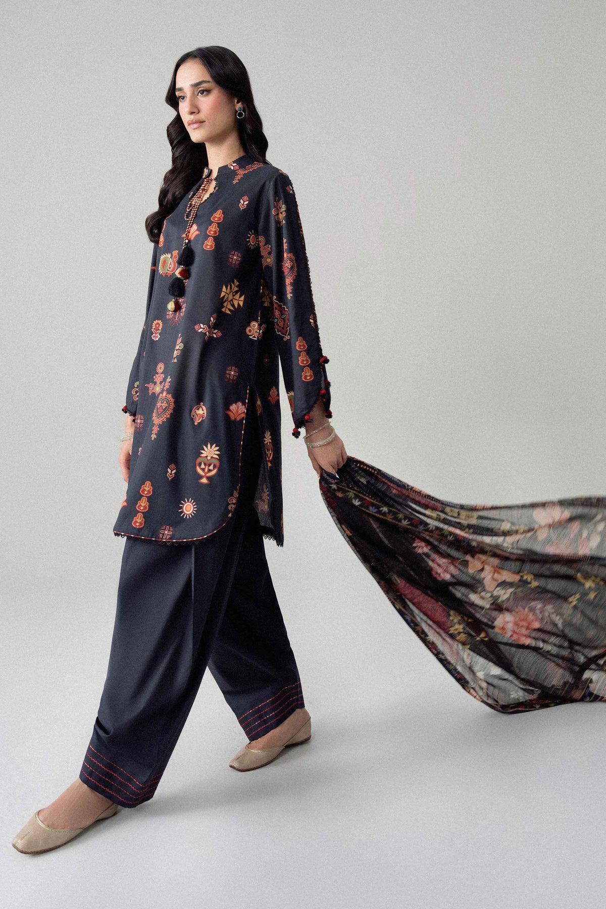 3 Piece - Digital Printed Suit - U3P-NISHA26WV1-41