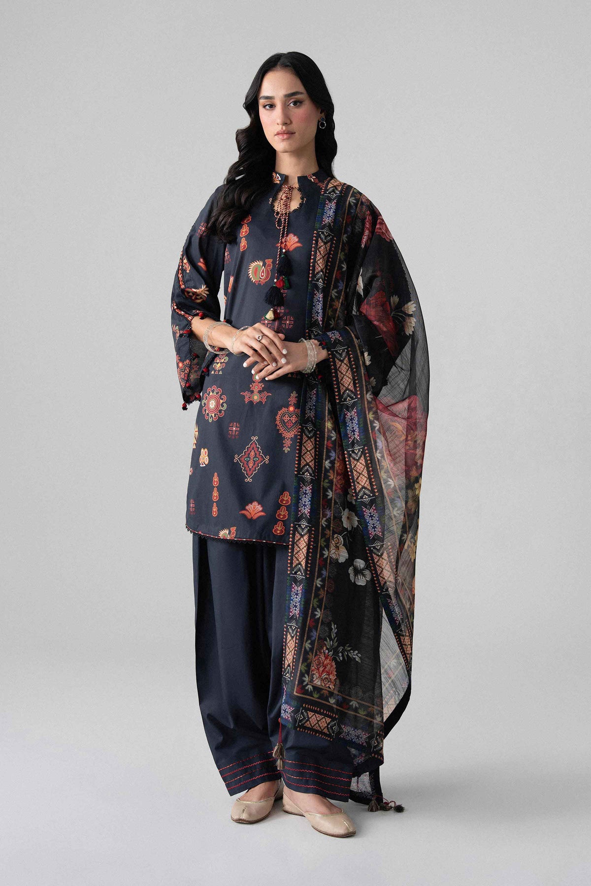 3 Piece - Digital Printed Suit - U3P-NISHA26WV1-41