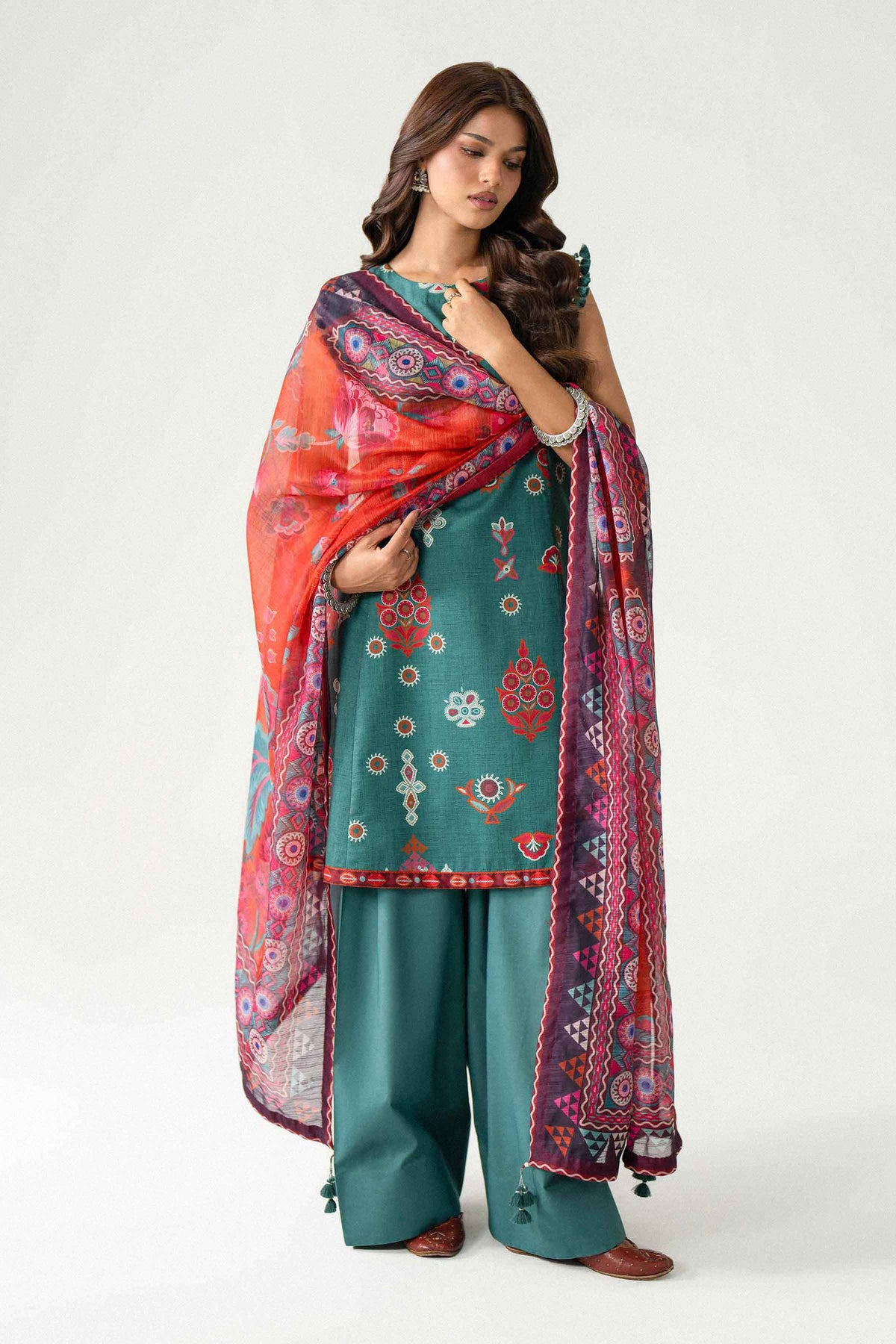 3 Piece - Digital Printed Suit - U3P-NISHA26WV1-43