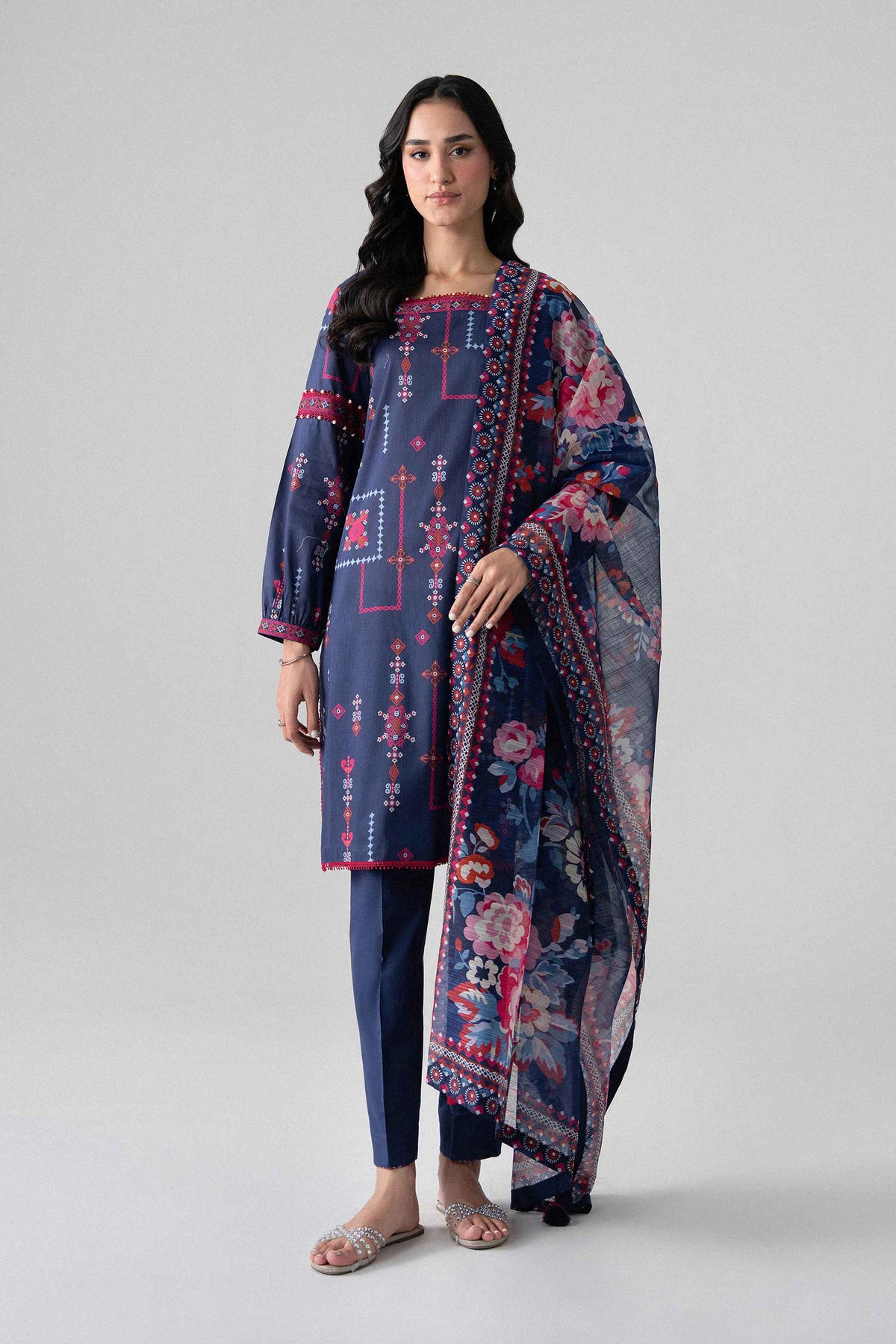3 Piece - Digital Printed Suit - U3P-NISHA26WV1-44