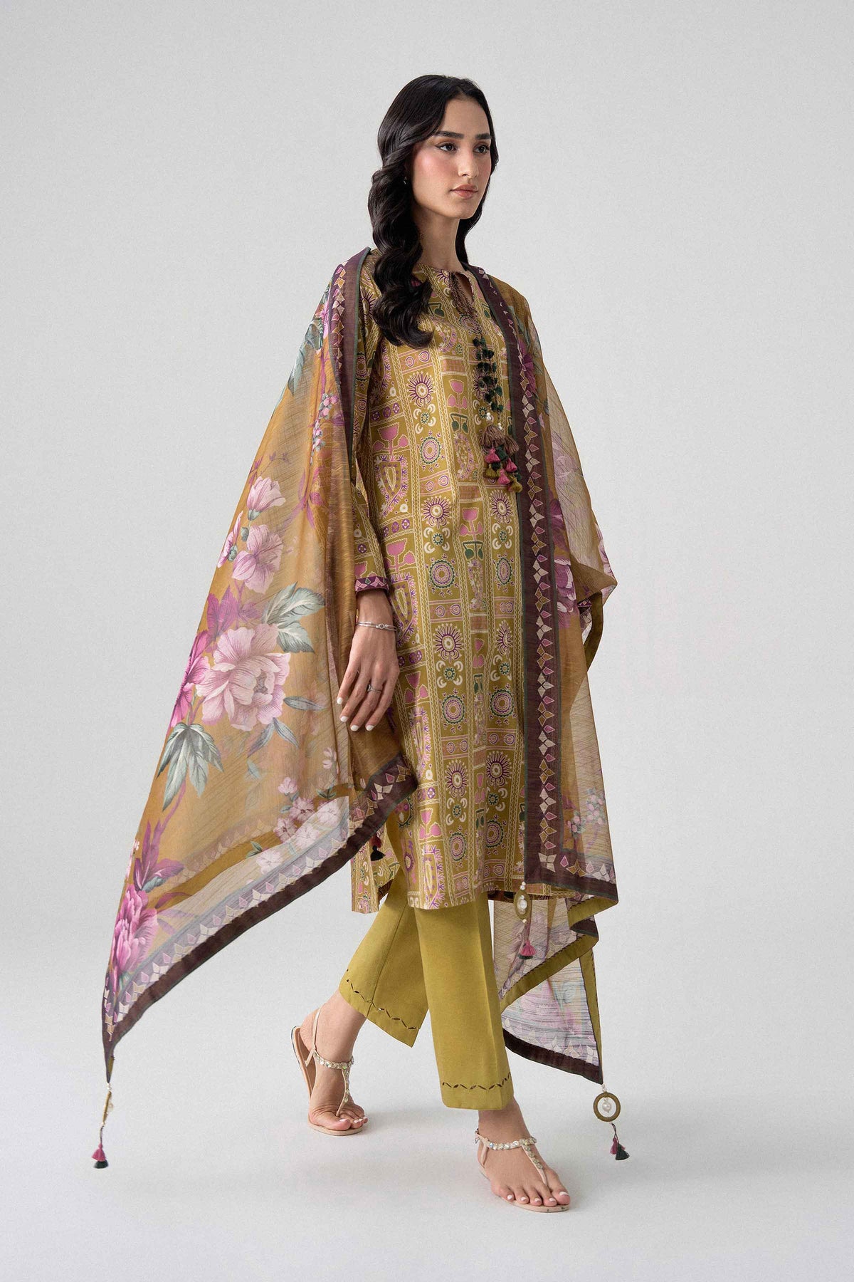 3 Piece - Digital Printed Suit - U3P-NISHA26WV1-45