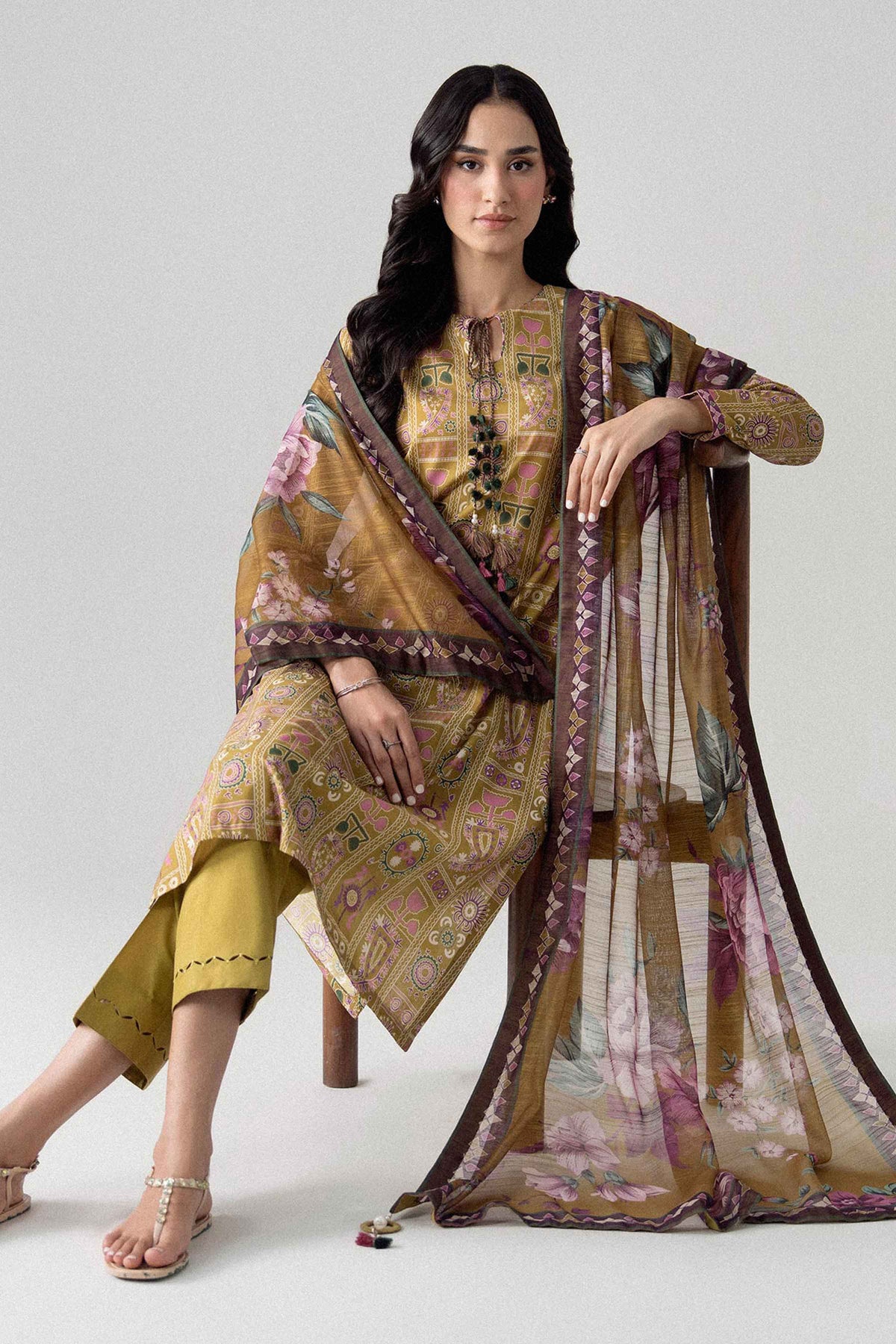 3 Piece - Digital Printed Suit - U3P-NISHA26WV1-45