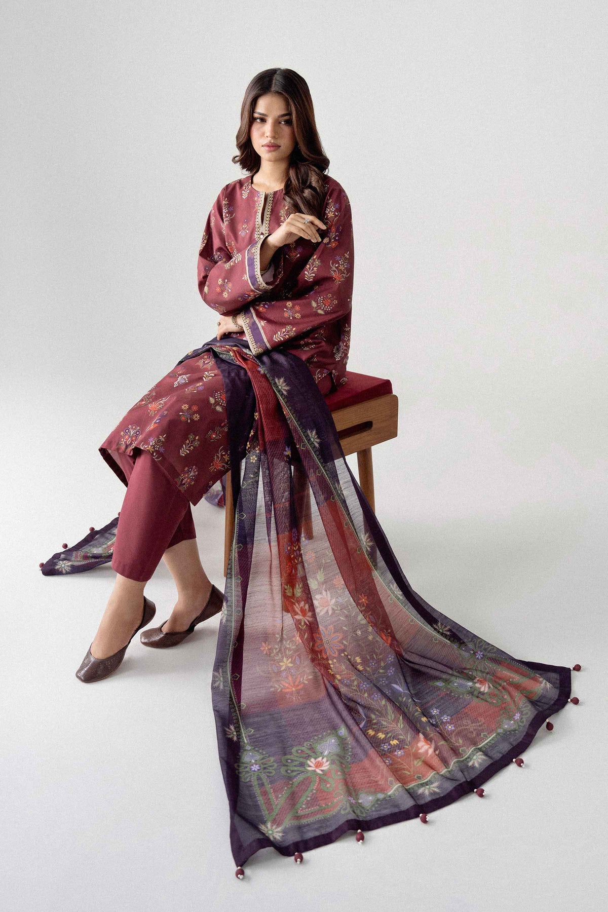 3 Piece - Digital Printed Suit - U3P-NISHA26WV1-47