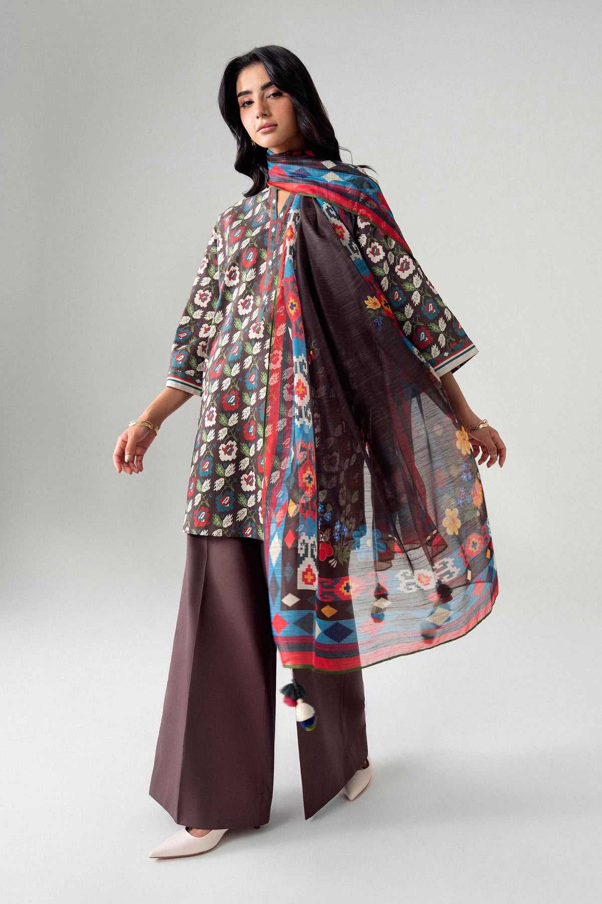 3 Piece - Digital Printed Suit - U3P-NISHA26WV1-53