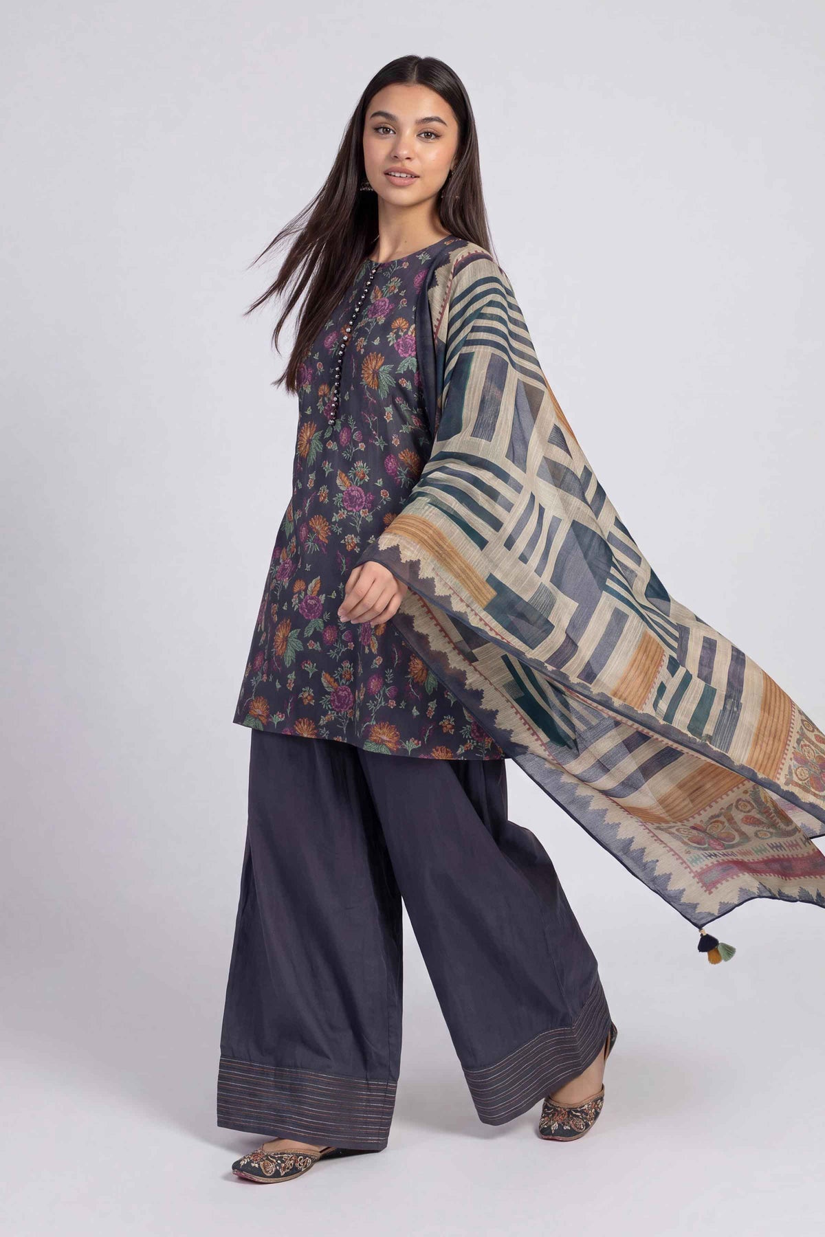 3 Piece - Digital Printed Suit - U3P-NISHA26WV1-55